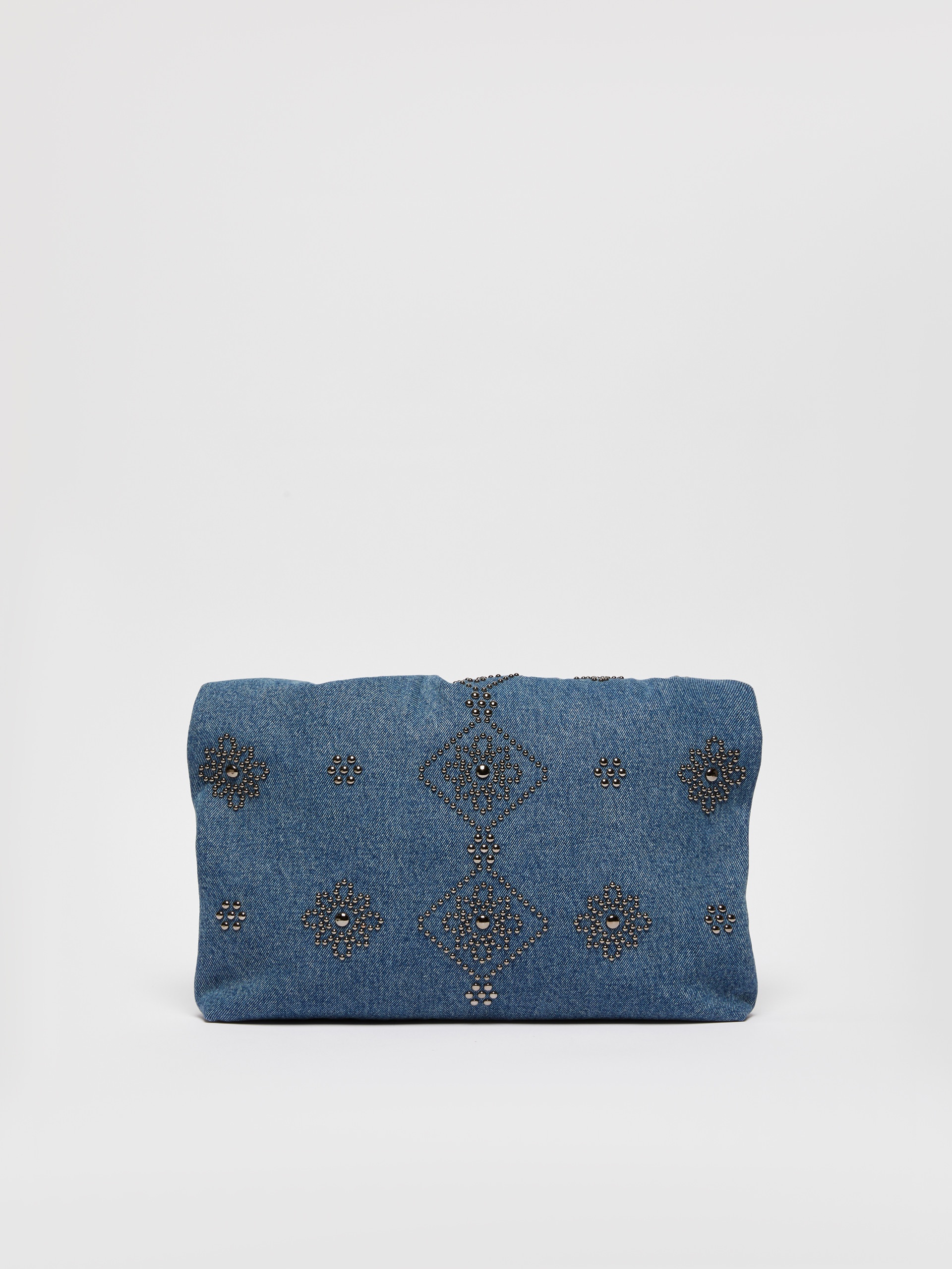 VANEZZA Large embroidered denim clutch-style Pasticcino Bag - 3