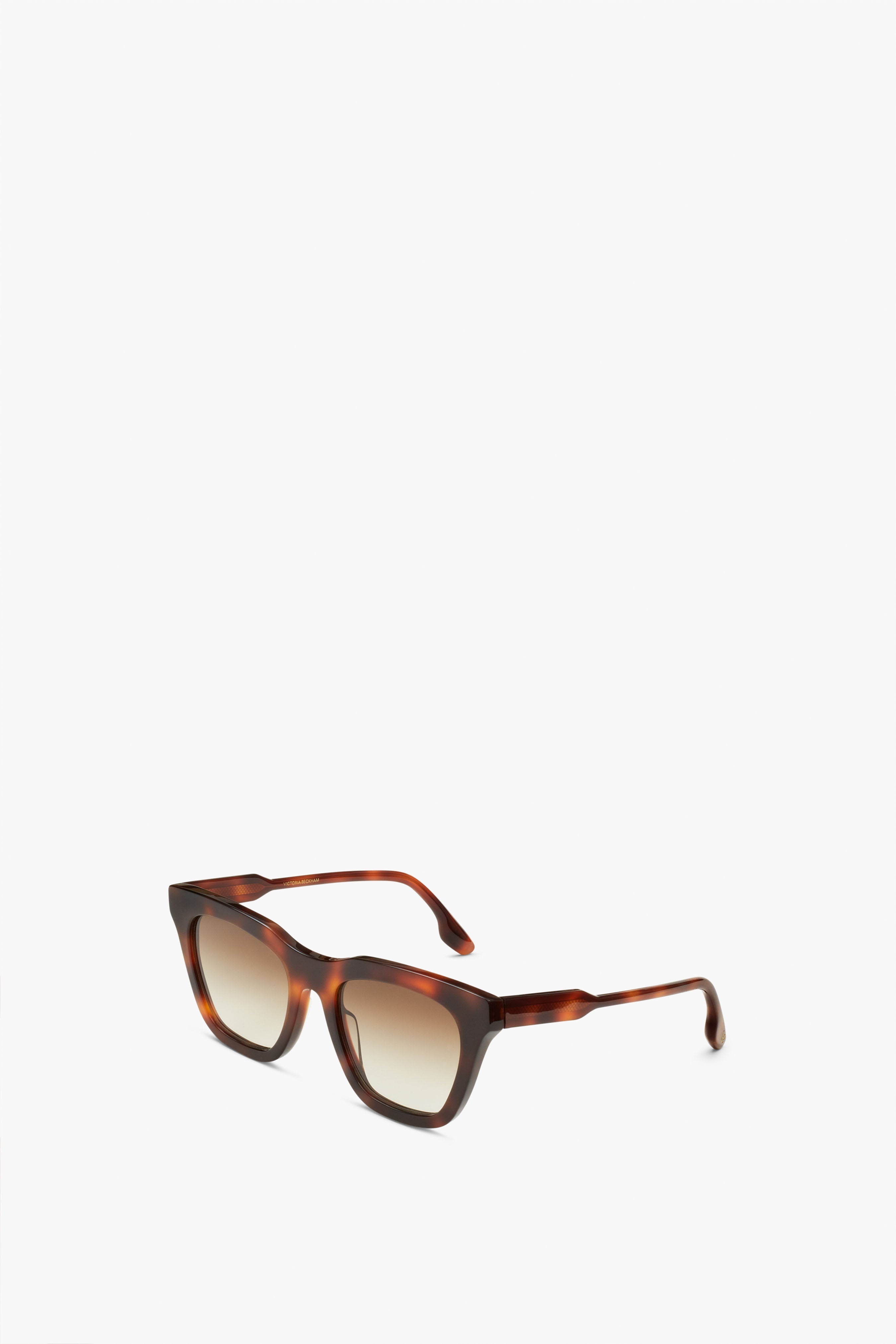 Rectangular Cat Eye Sunglasses In Tortoise - 2