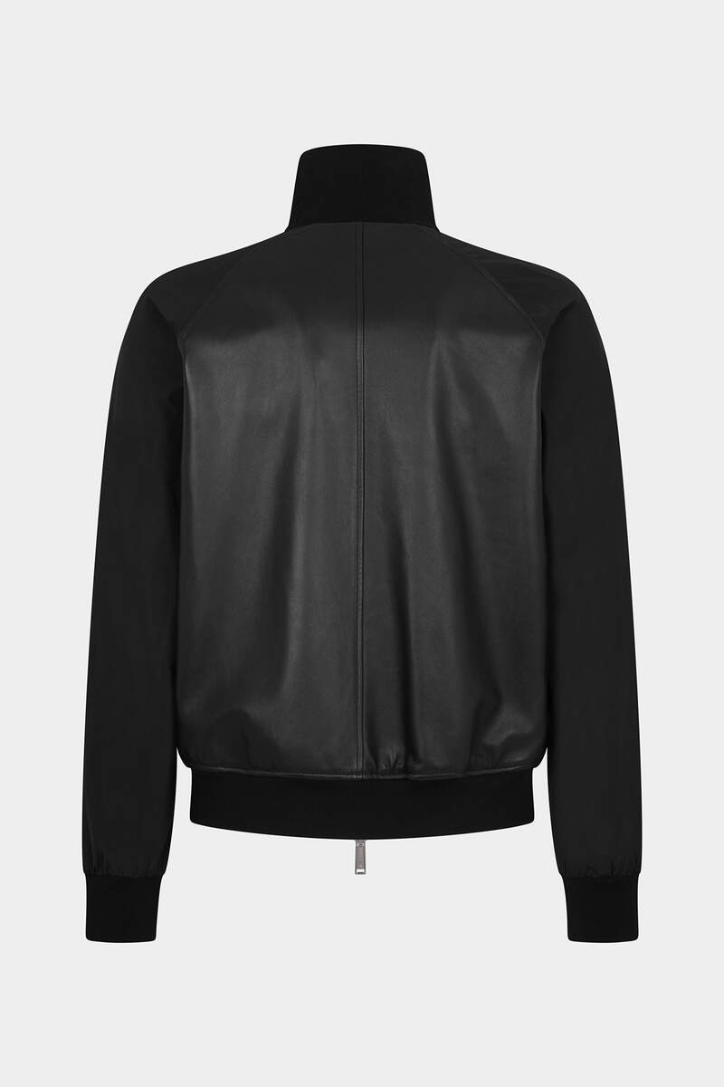MIXED LEATHER BOMBER - 2