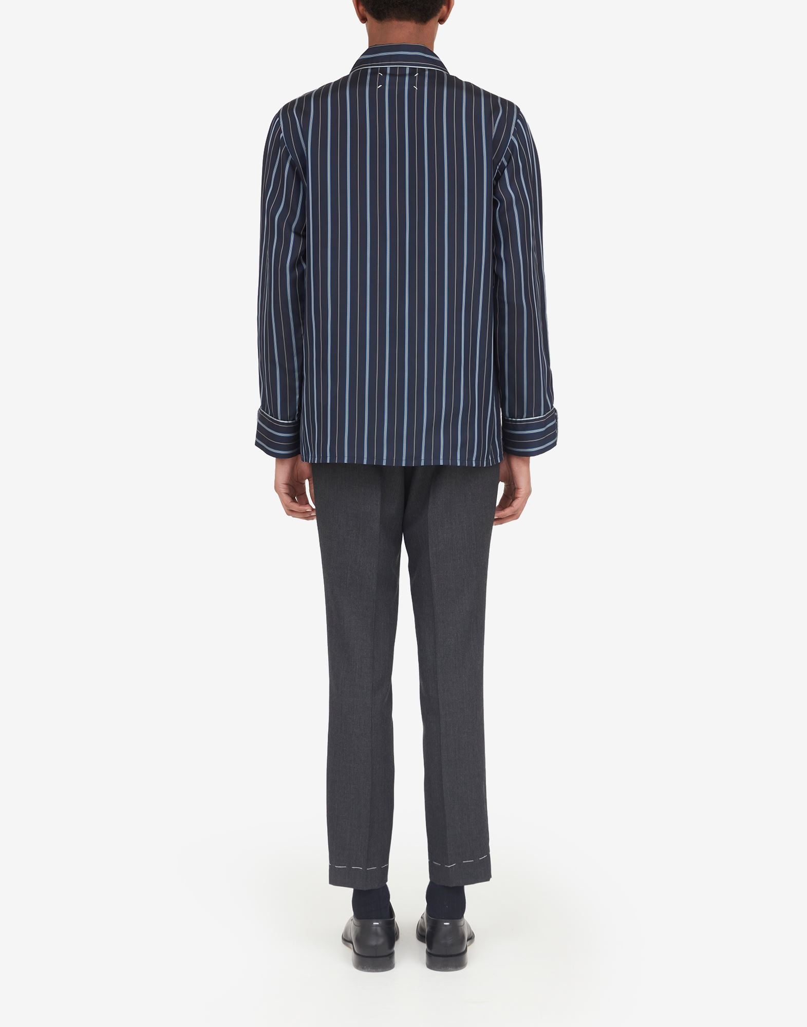 Pinstripe cupro shirt - 4