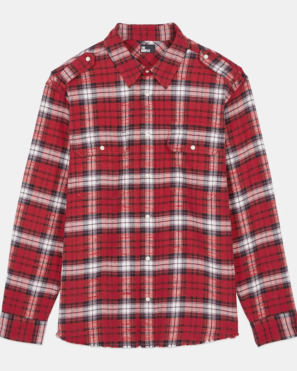RED AND WHITE CHECKED OVERSHIRT - 1