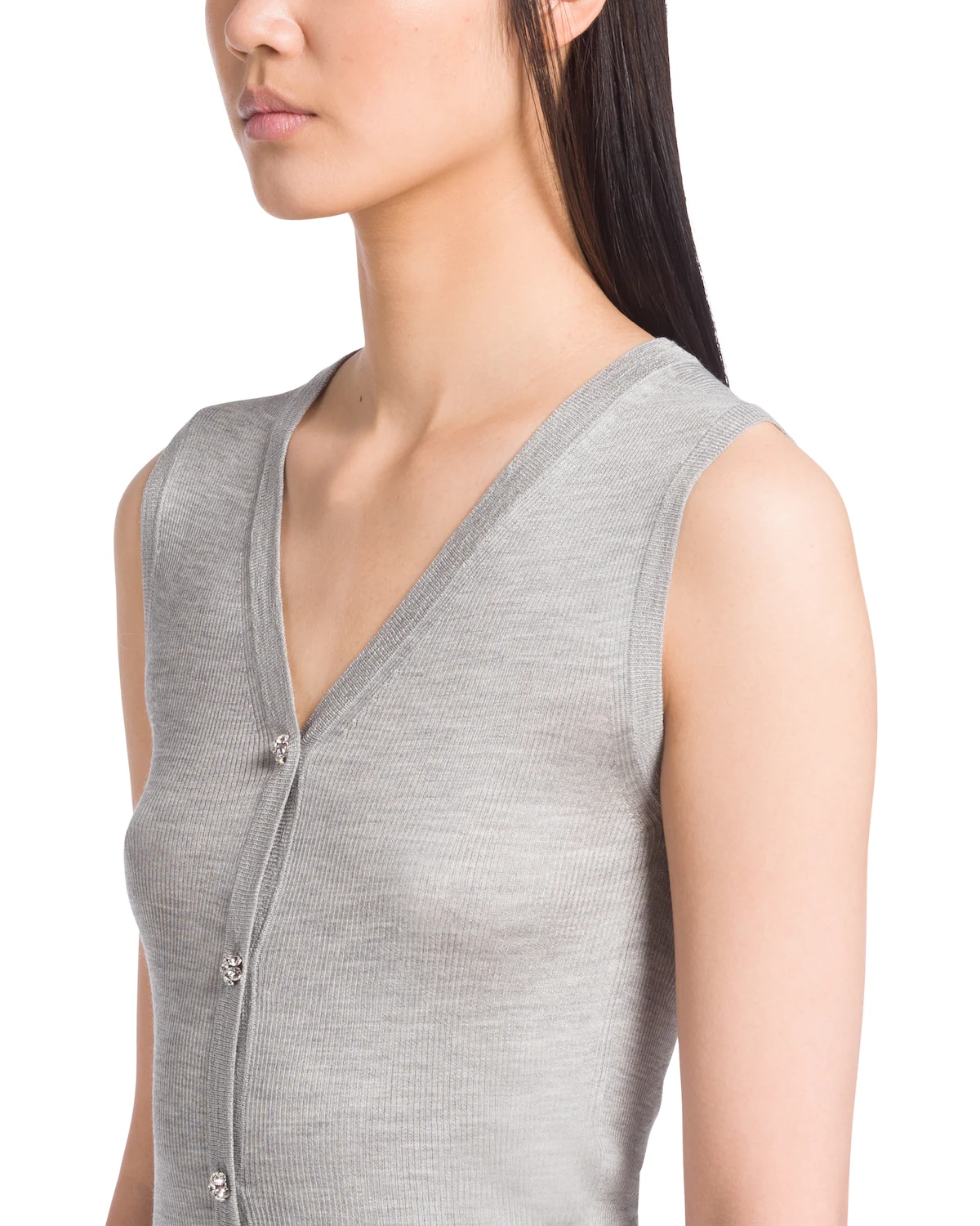 Silk knit button vest - 5