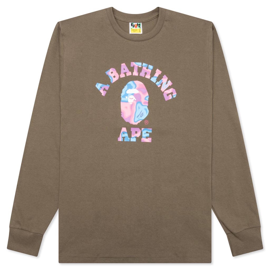 LIQUID CAMO COLLEGE L/S TEE - BROWN - 1