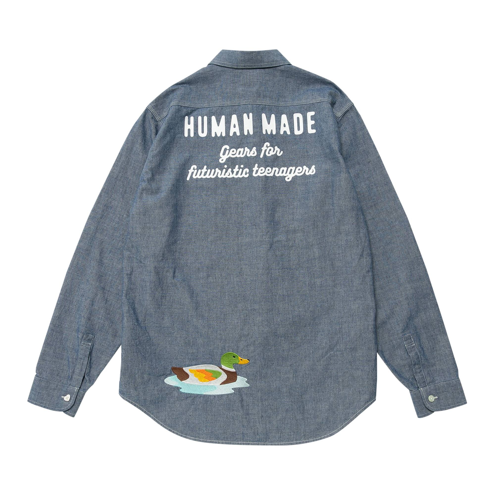 Human Made Chambrey Long-Sleeve Shirt 'Blue' - 2