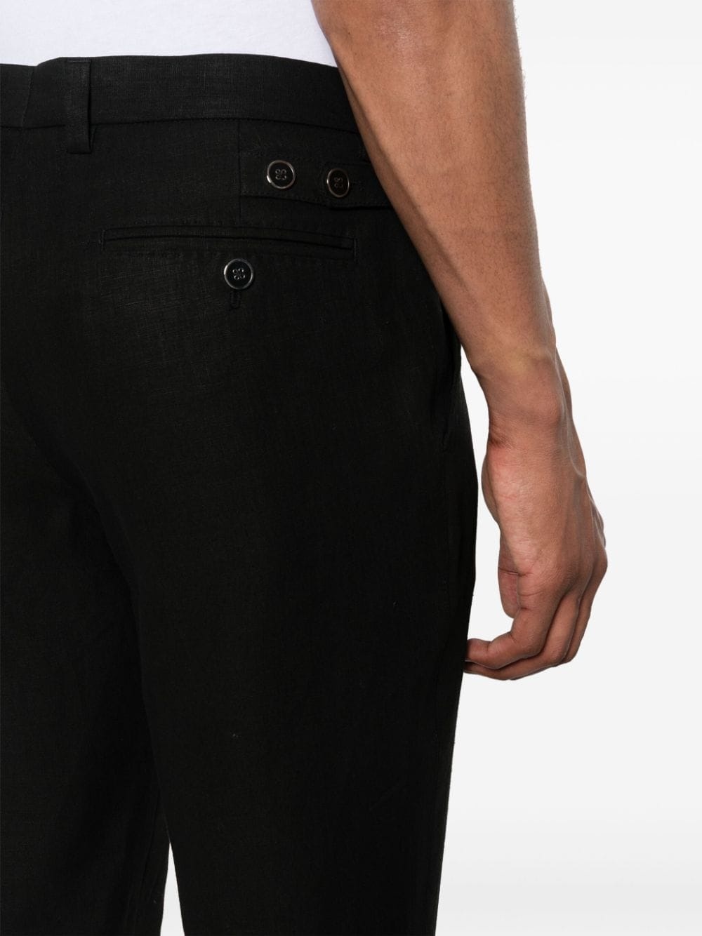 slim-fit linen trousers - 5
