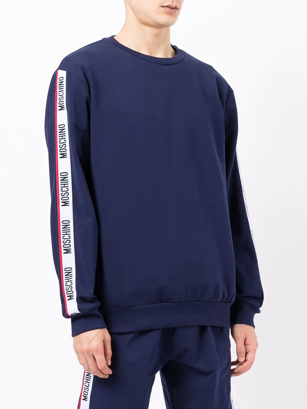 logo-tape cotton sweatshirt - 3