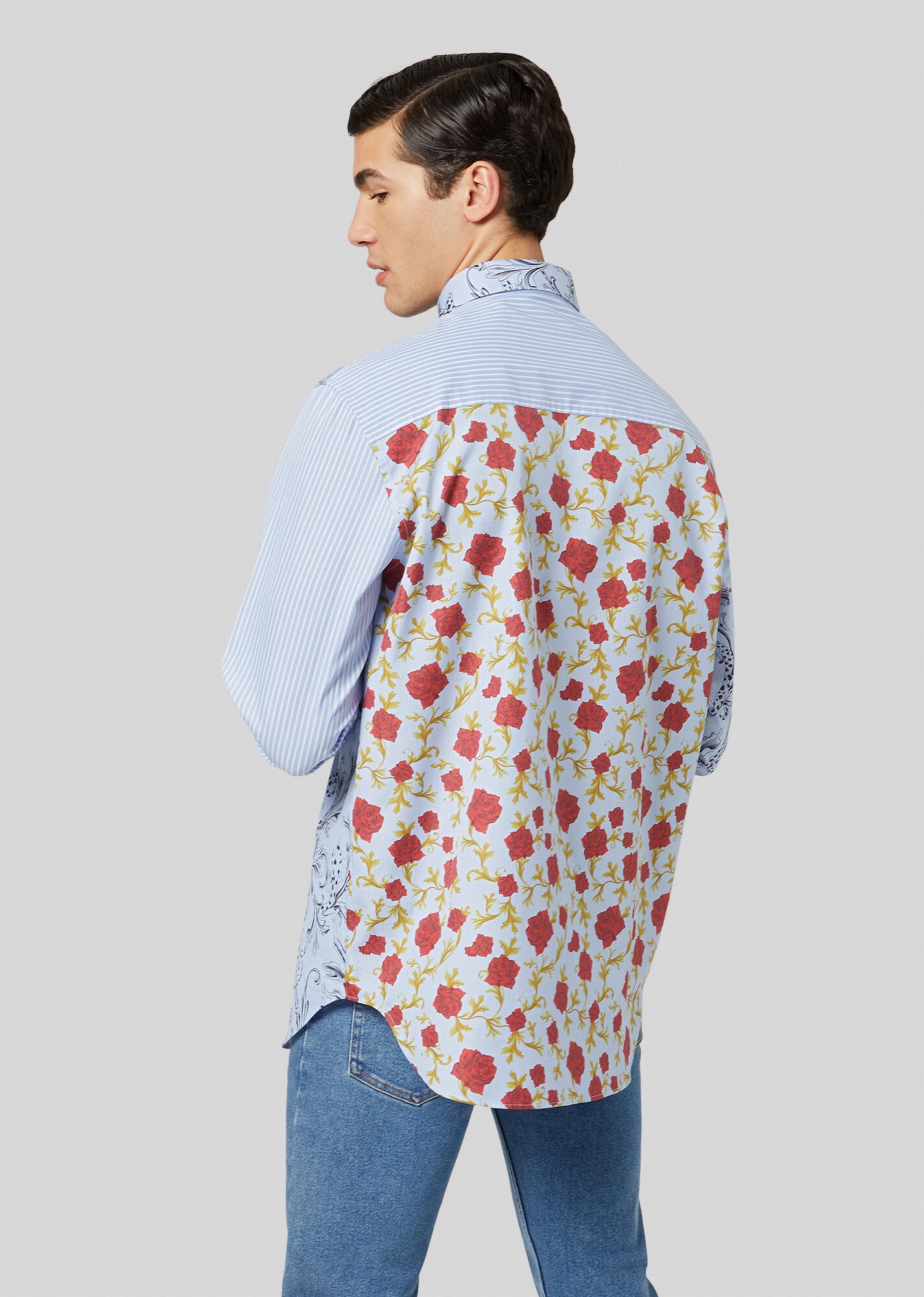 Mixed Print Cotton Poplin Shirt - 4