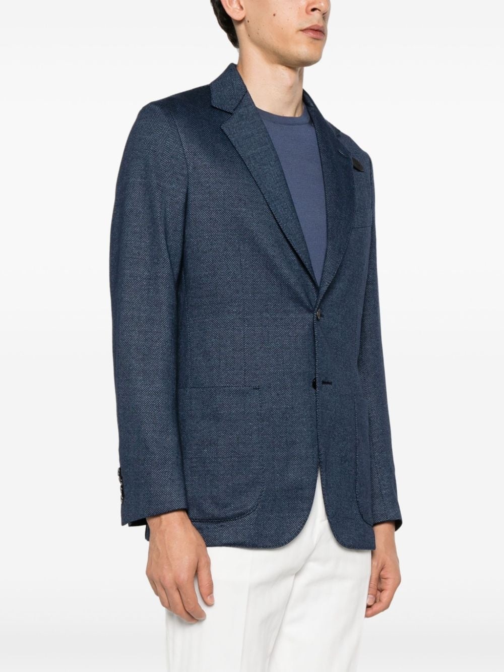 notched-lapels single-breasted blazer - 3