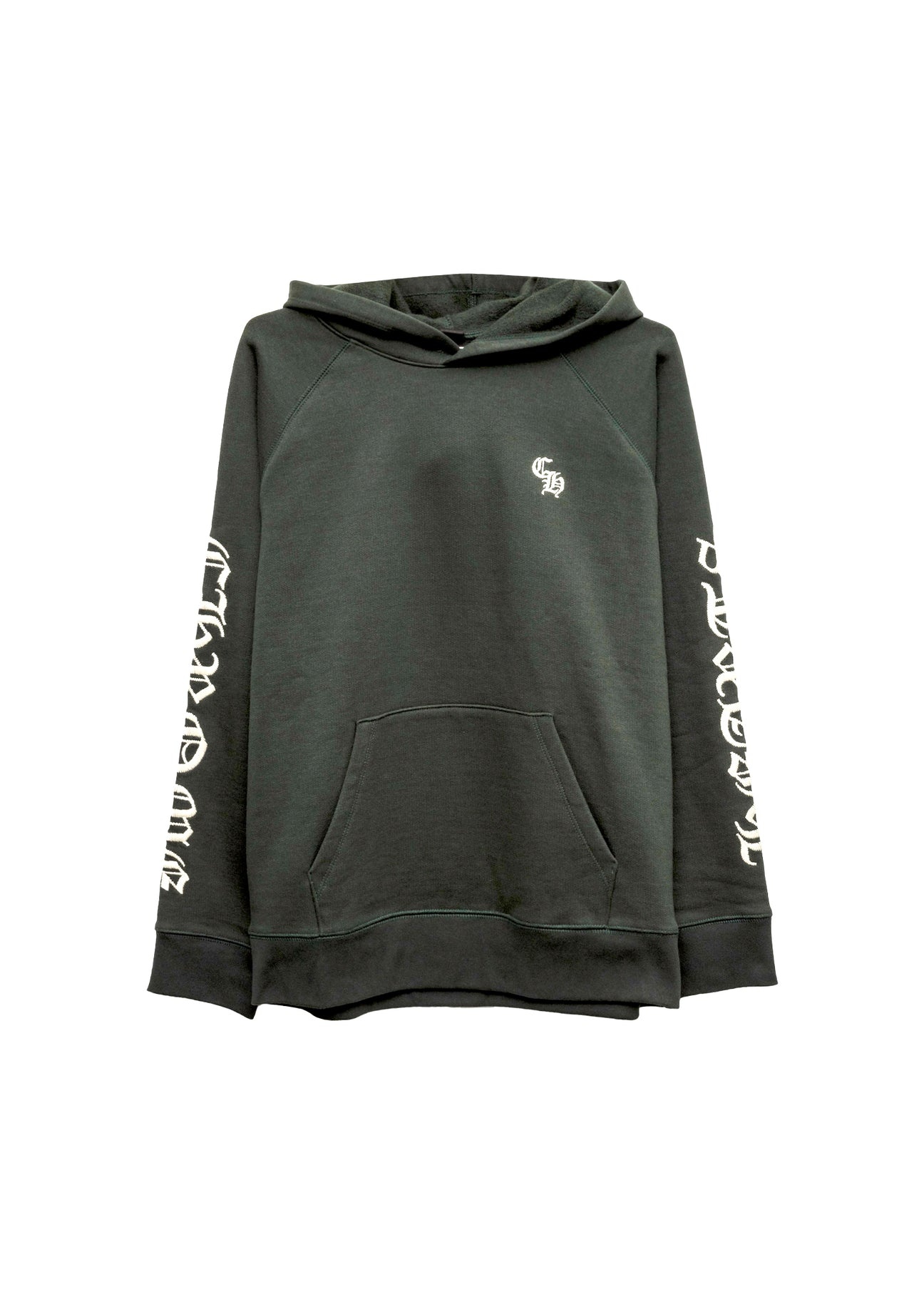 Chrome Hearts CH Forest Green Stitched Script Hoodie - 1