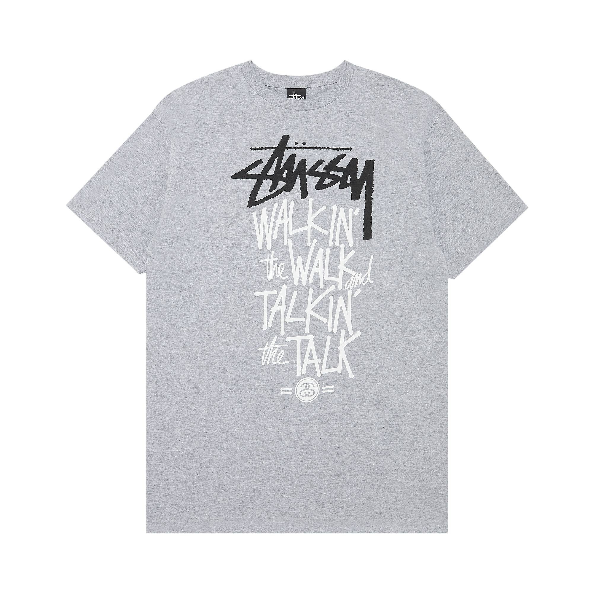 Stussy Walkin The Walk And Talkin The Talk Tee 'Grey Heather' - 1