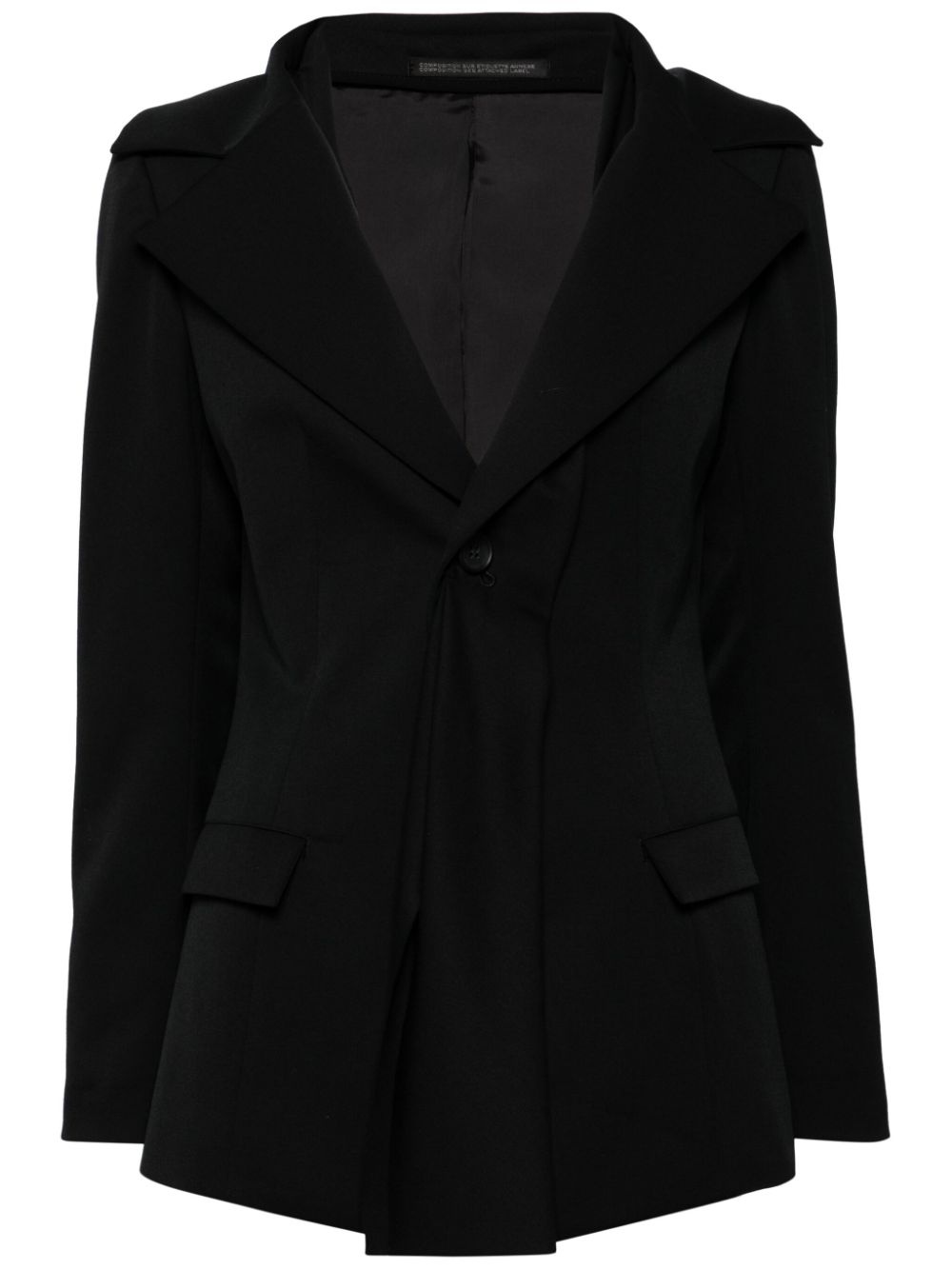 layered single-breasted blazer - 1