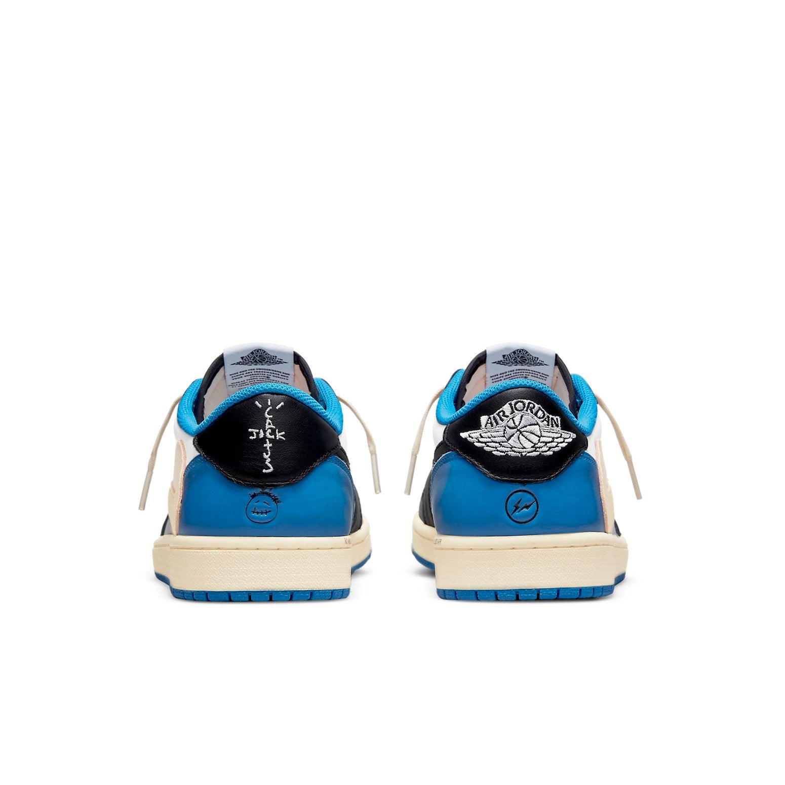 Fragment Design x Travis Scott x Air Jordan 1 Retro Low 'Sail Black Military Blue' DM7866-140 - 5