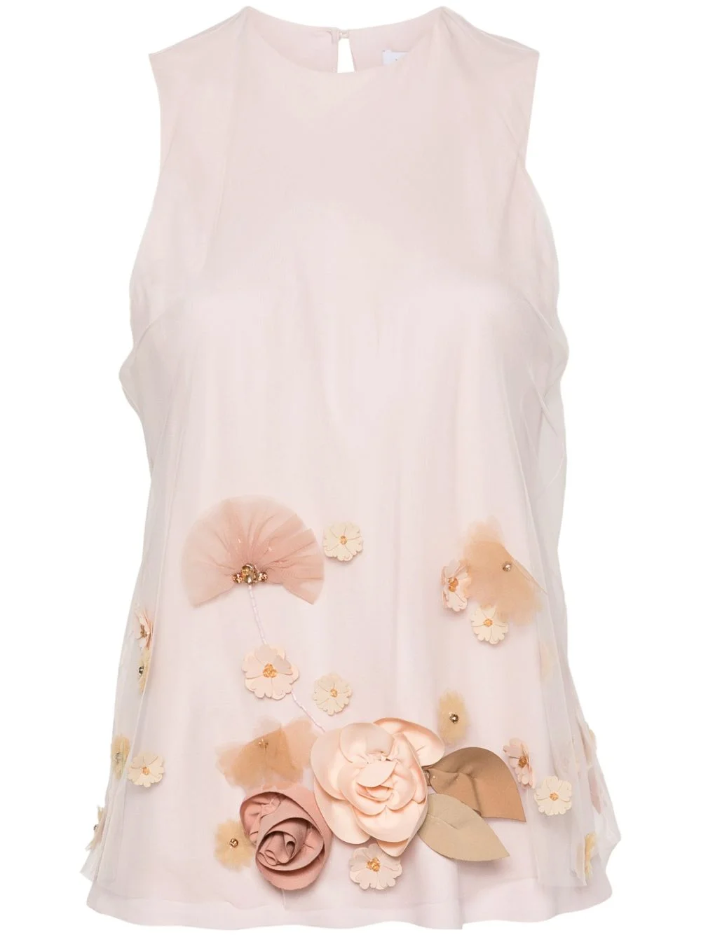 floral-appliqué blouse - 1