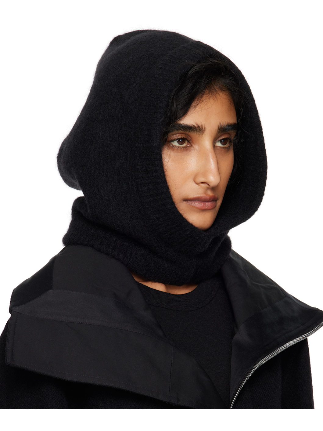 Black Concordians Alpaca Knit Hood - 2