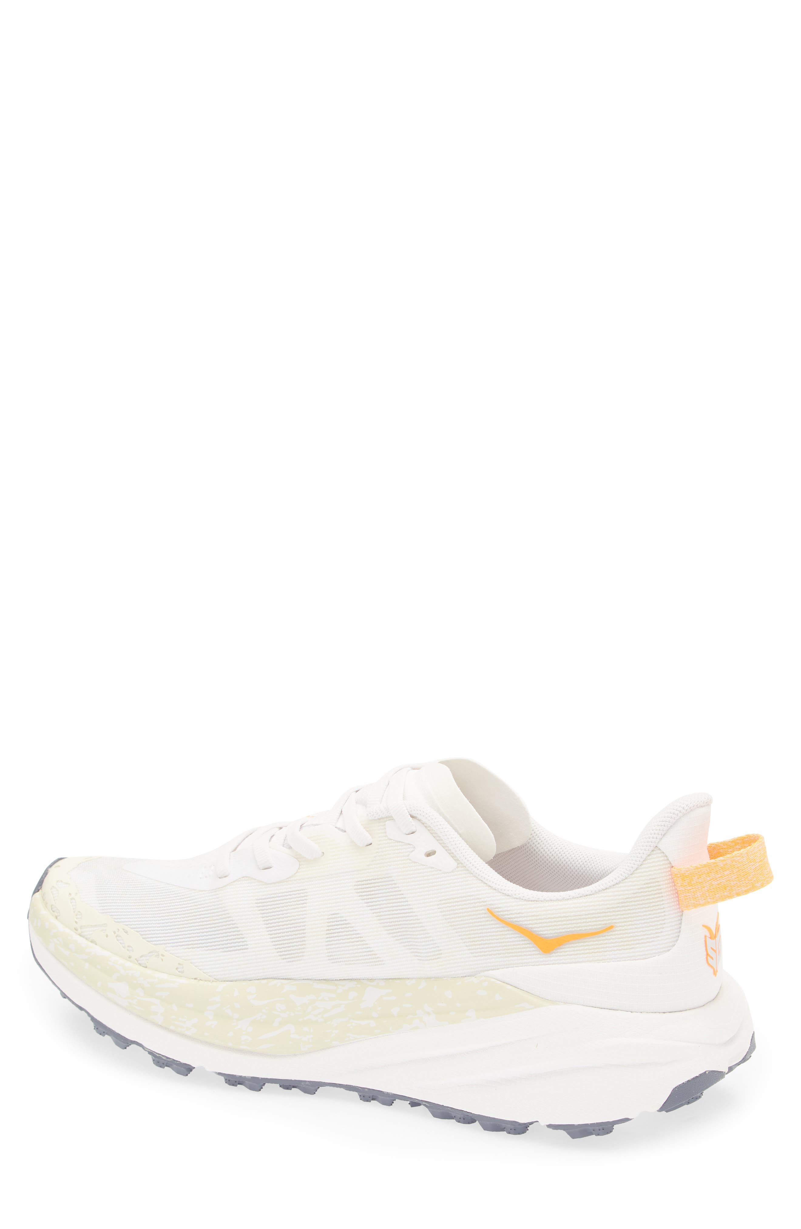 HOKA Speedgoat 6 Trail Running Shoe in White /Neon Tangerine at Nordstrom - 2