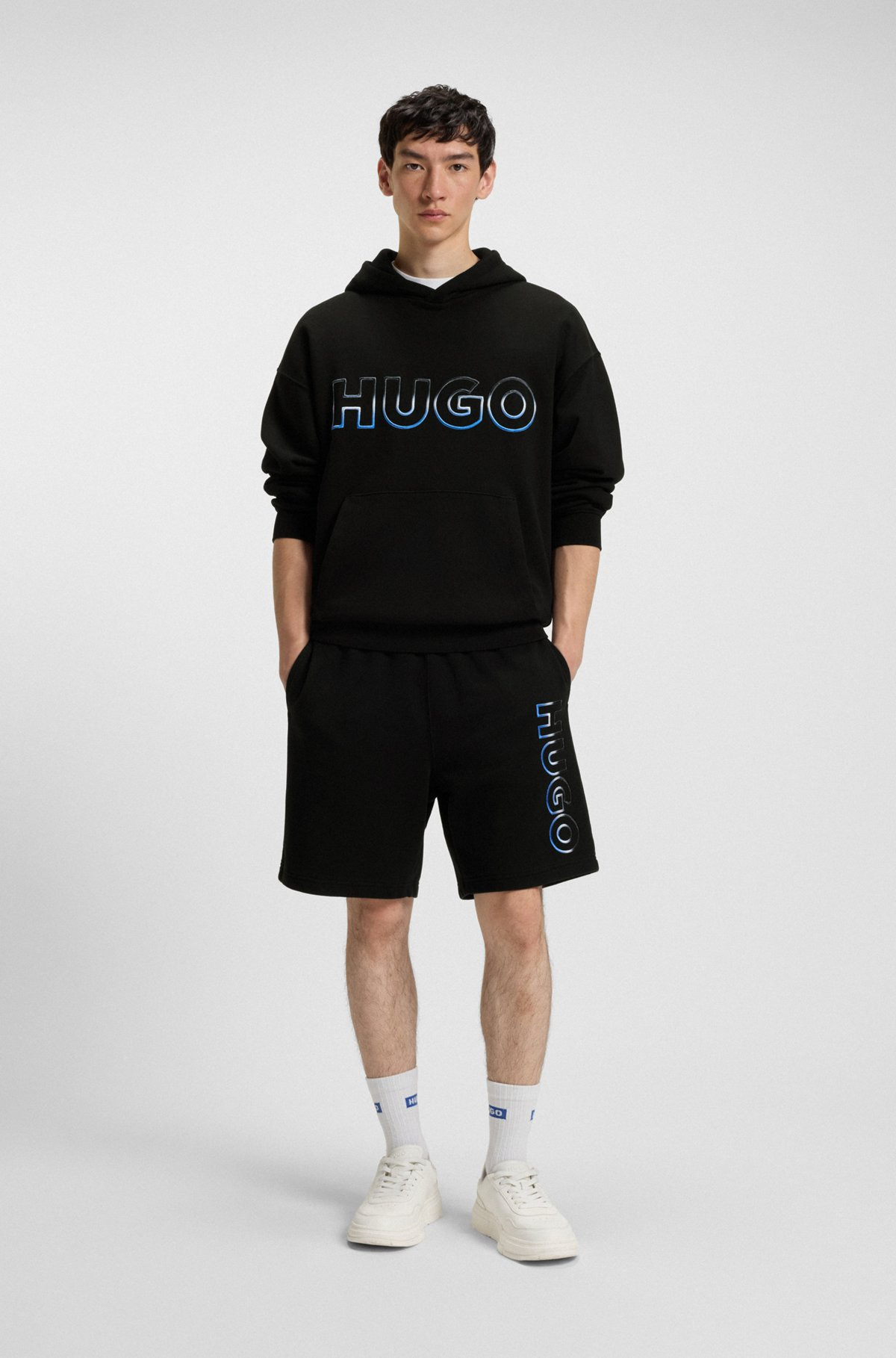 COTTON-TERRY HOODIE WITH OMBRÉ EMBROIDERED LOGO - 4