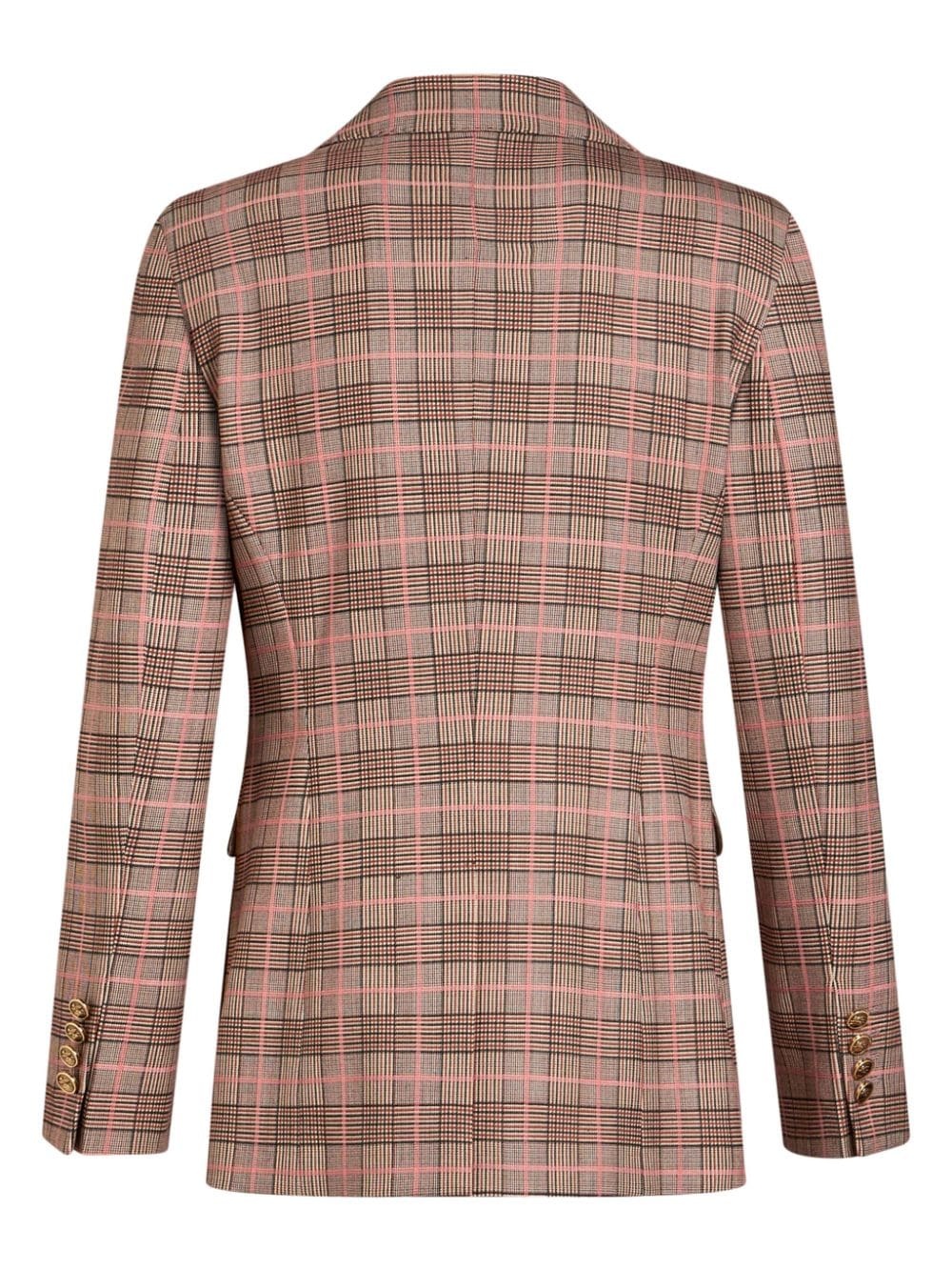 checkered logo-engraved buttons jacket - 7