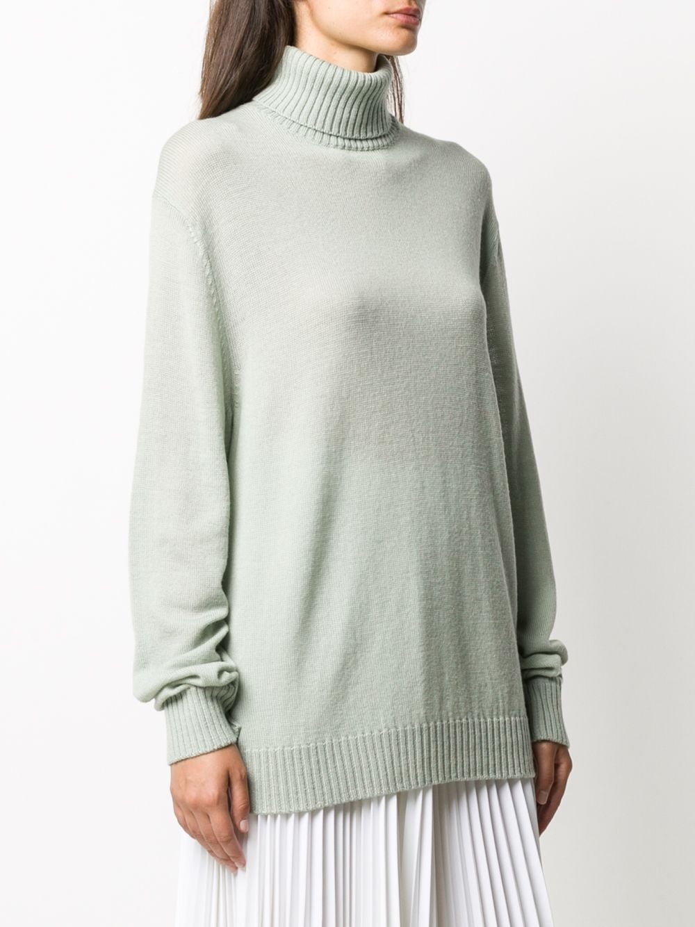 oversized fine roll neck jumper - 3