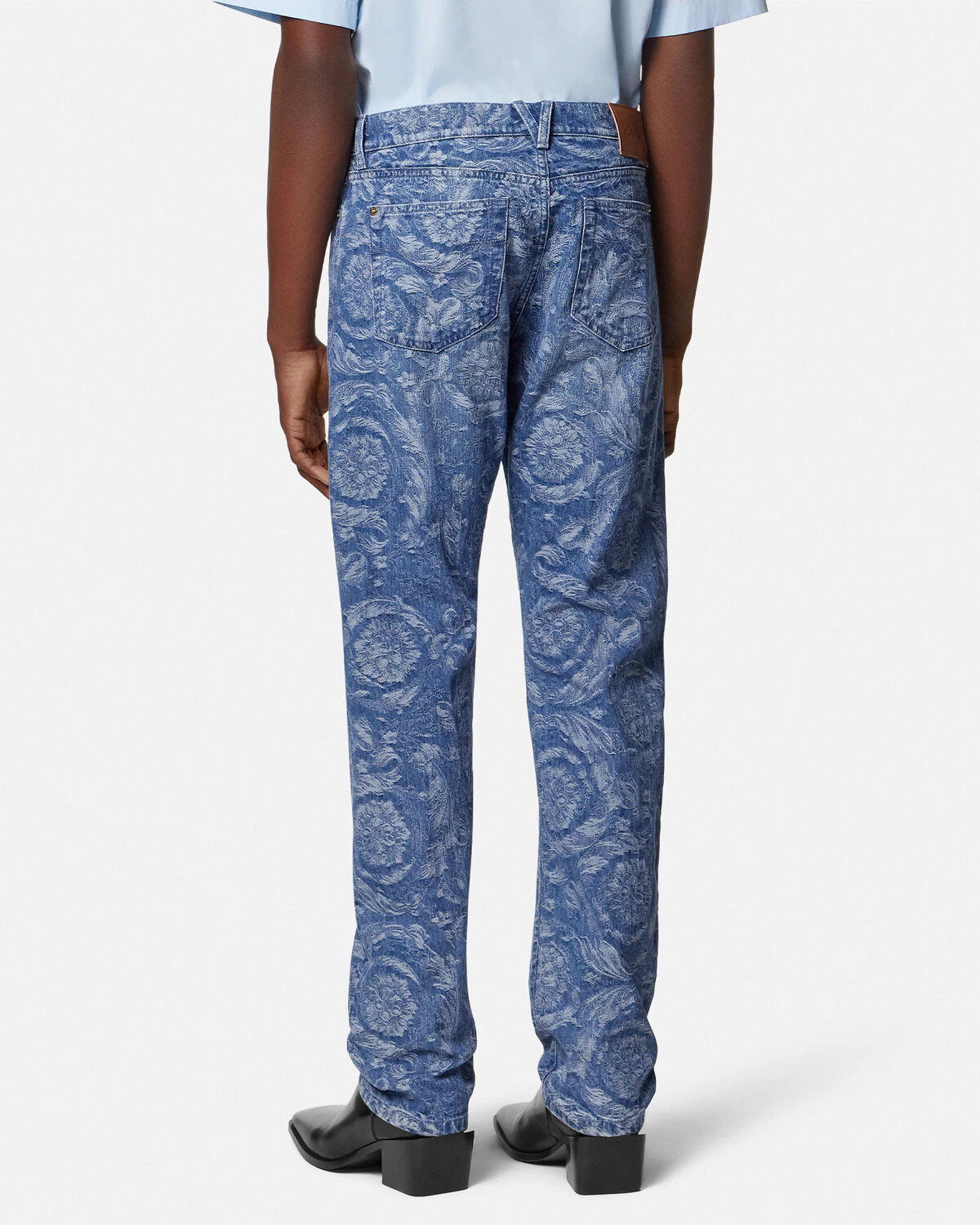 Barocco Jacquard Regular-Fit Jeans - 5