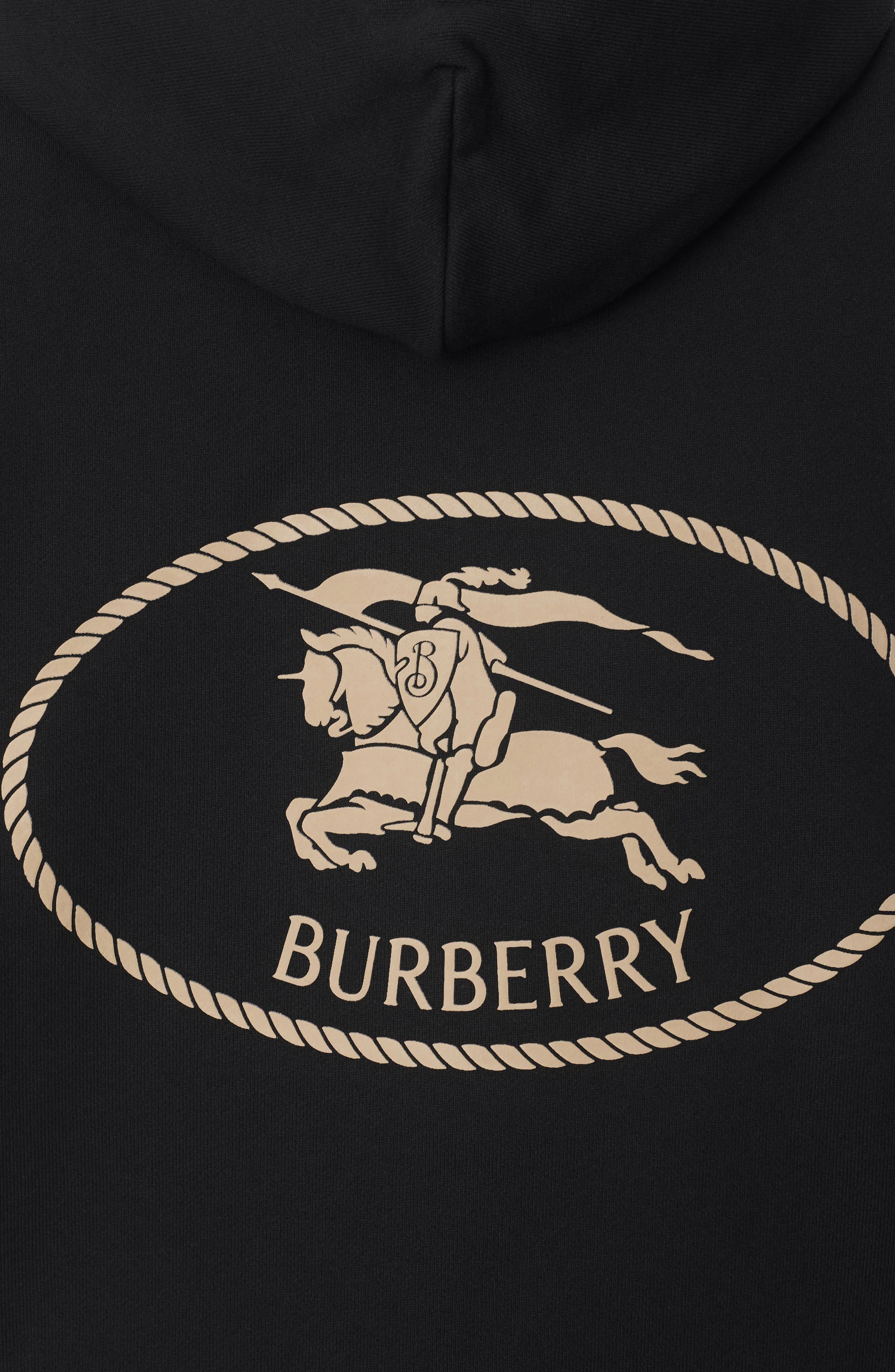 burberry Equestrian Knight Design Stamp French Terry Hoodie in Black at Nordstrom - 5