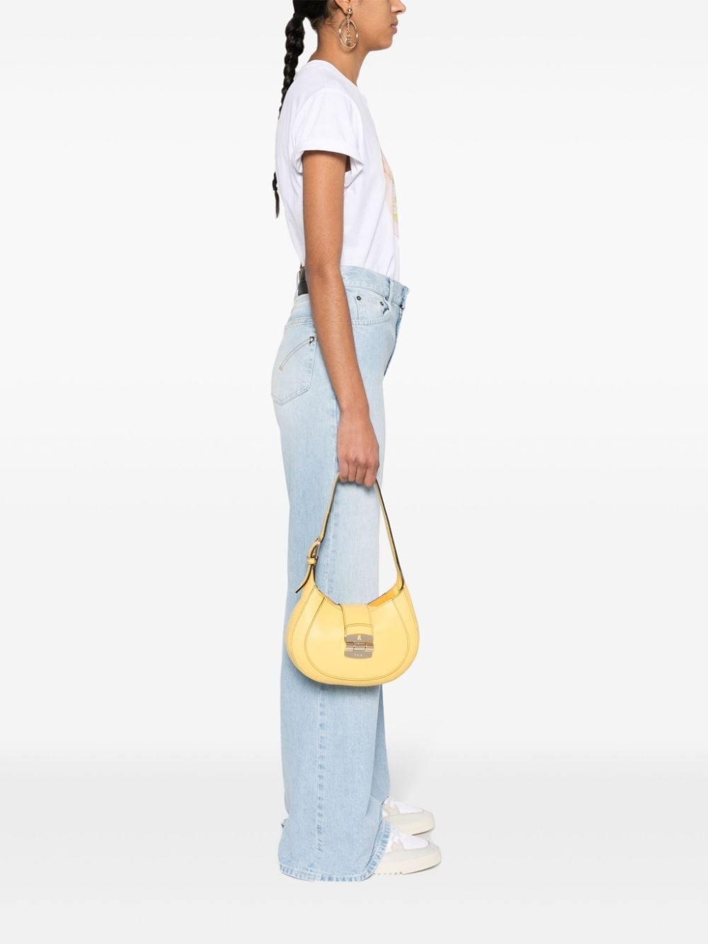 logo-engraved leather shoulder bag - 2