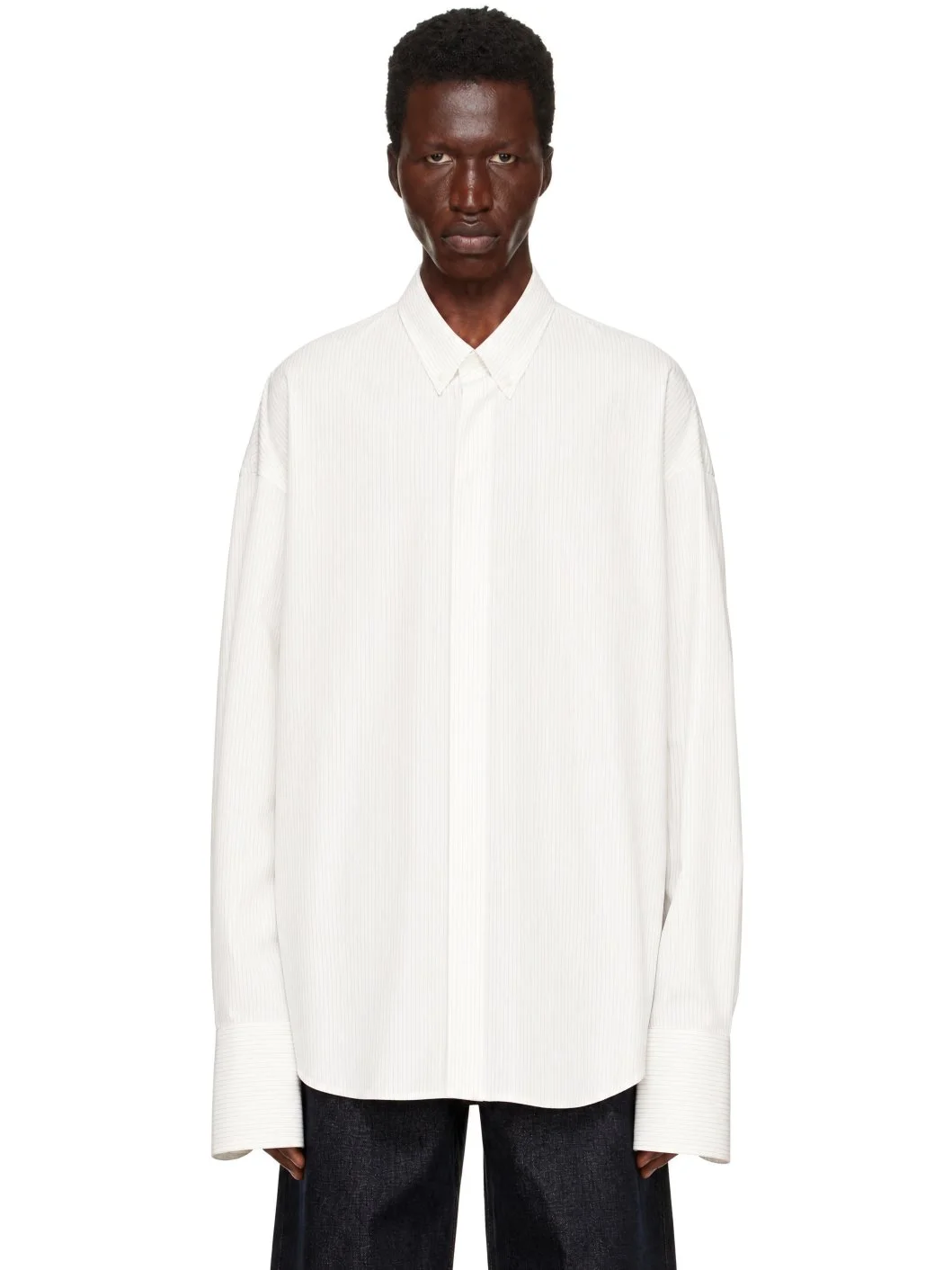 Off-White & Pink Oversize Shirt - 1
