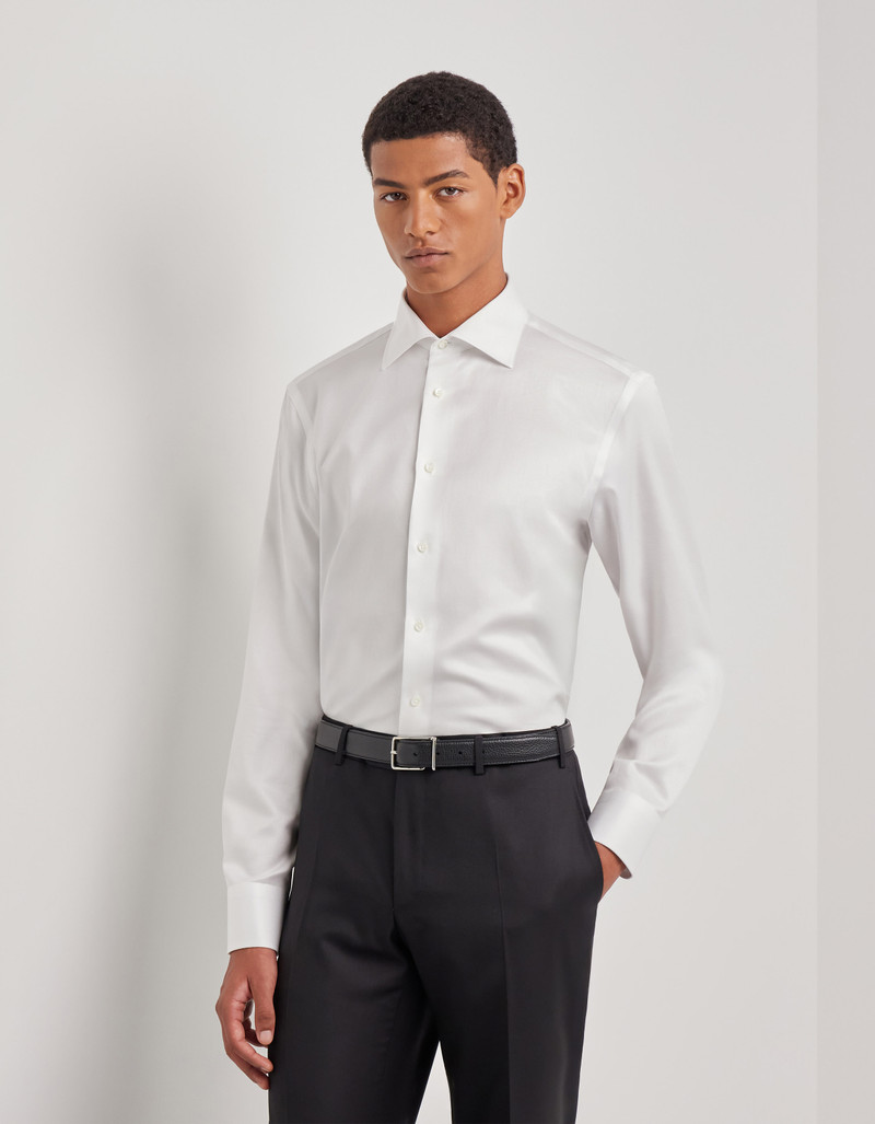 Canali WHITE REGULAR FIT IMPECCABILE COTTON SHIRT outlook