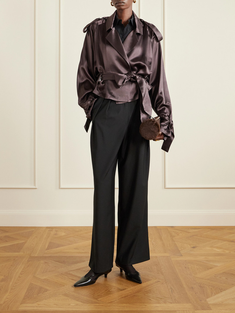 The Frankie Shop Simona Belted Satin Jacket outlook