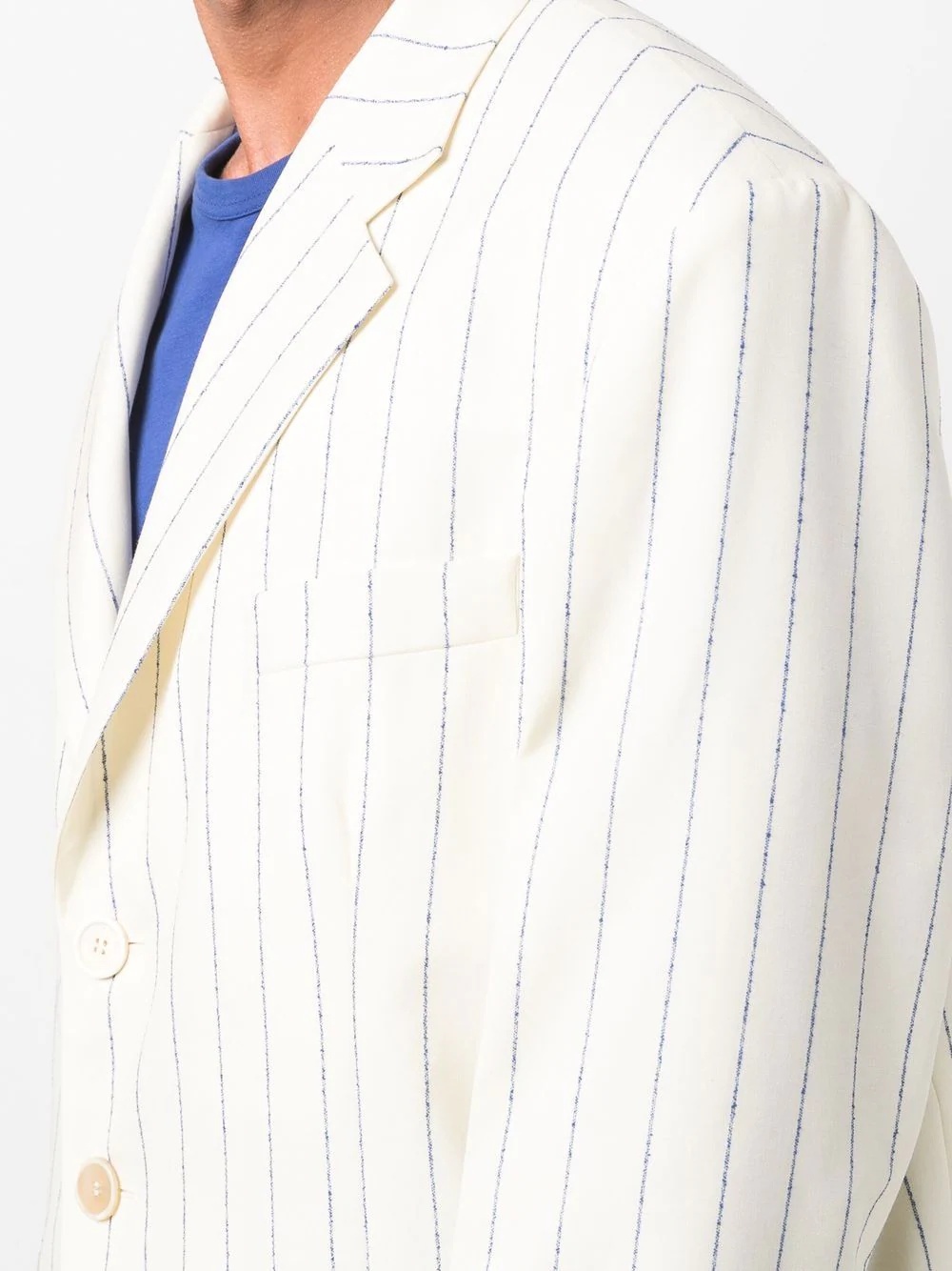 virgin wool striped blazer - 5