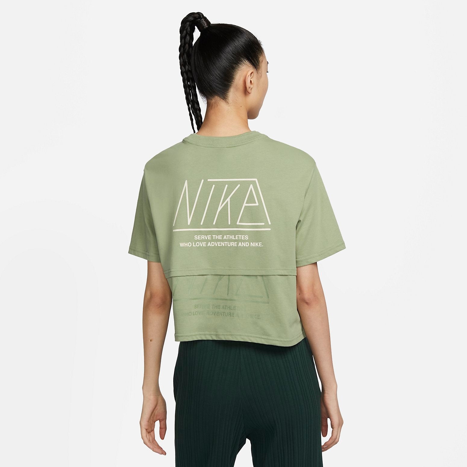 (WMNS) Nike AS W NSW SS TOP GCEL 'Green' FQ7009-386 - 4