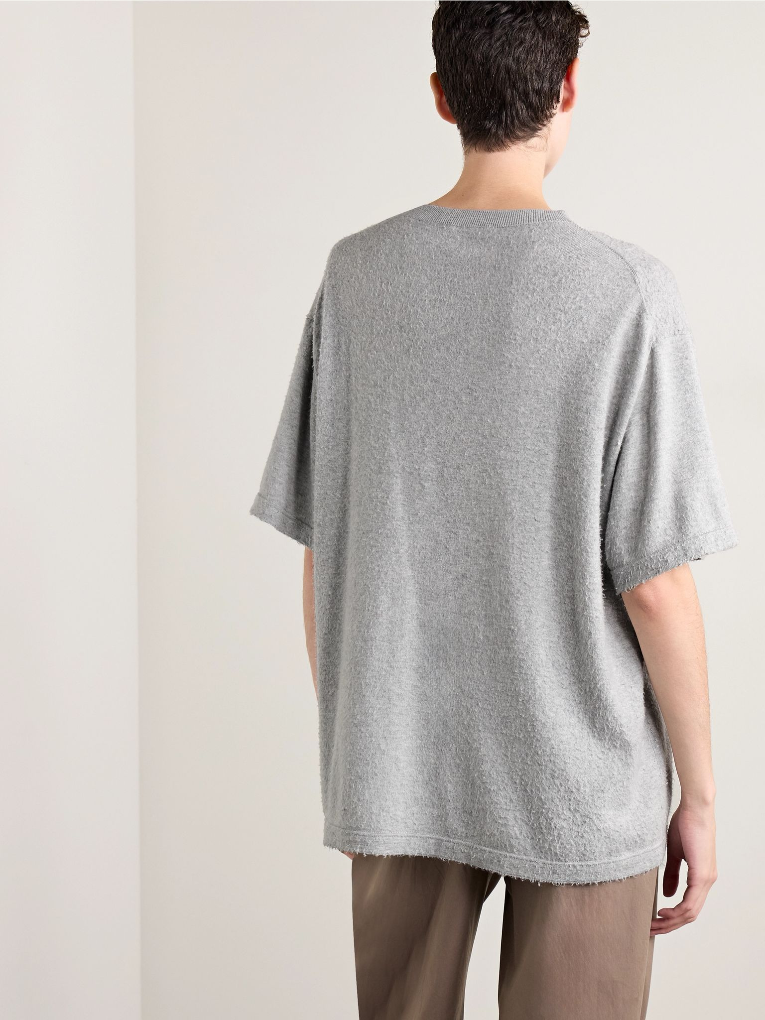 Kaddy oversized brushed cotton-jersey T-shirt Gray - 4