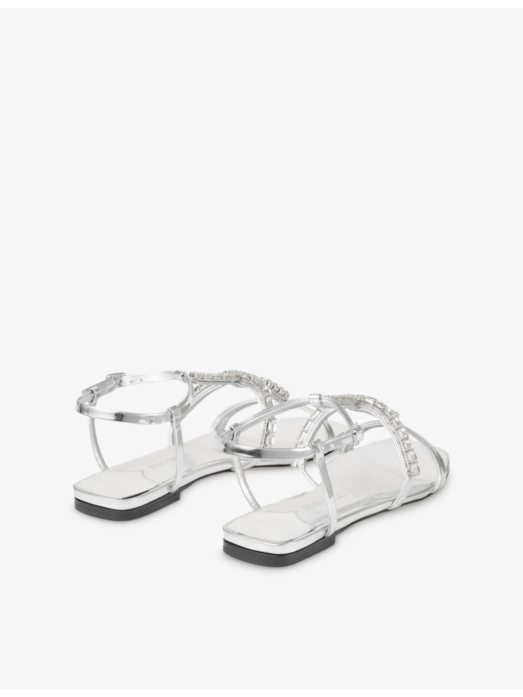 Gwyn Crystal-Embellished Flat Leather Sandals - 4