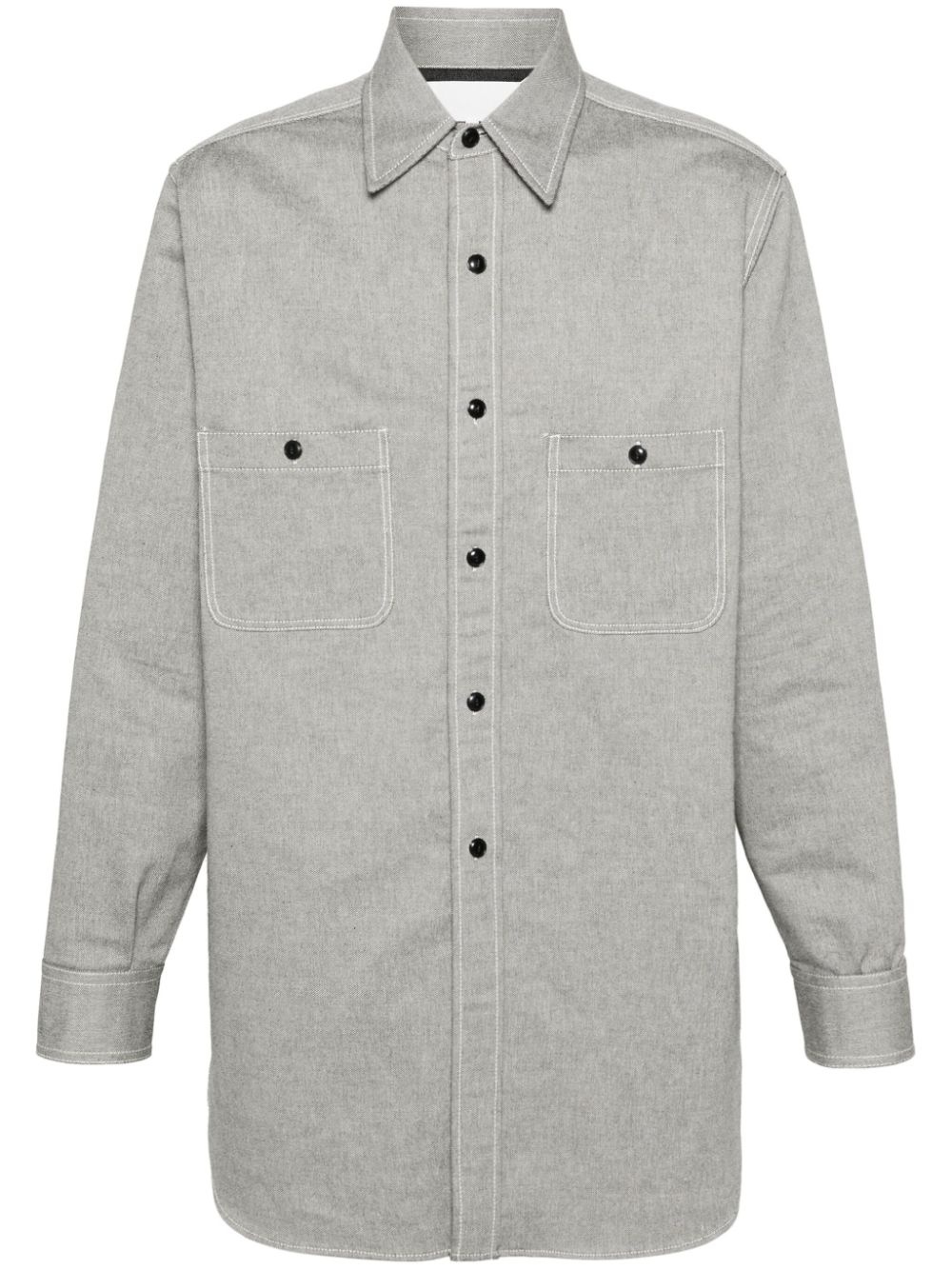 pointed-collar cotton shirt - 1
