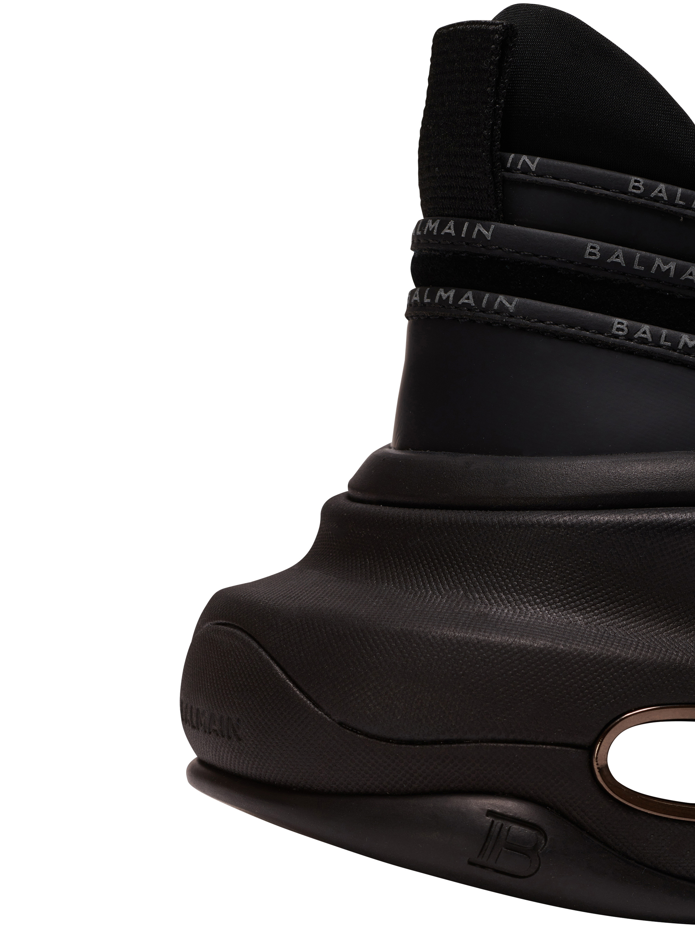 B-Bold low-top trainers in leather and suede with Balmain logo - 7