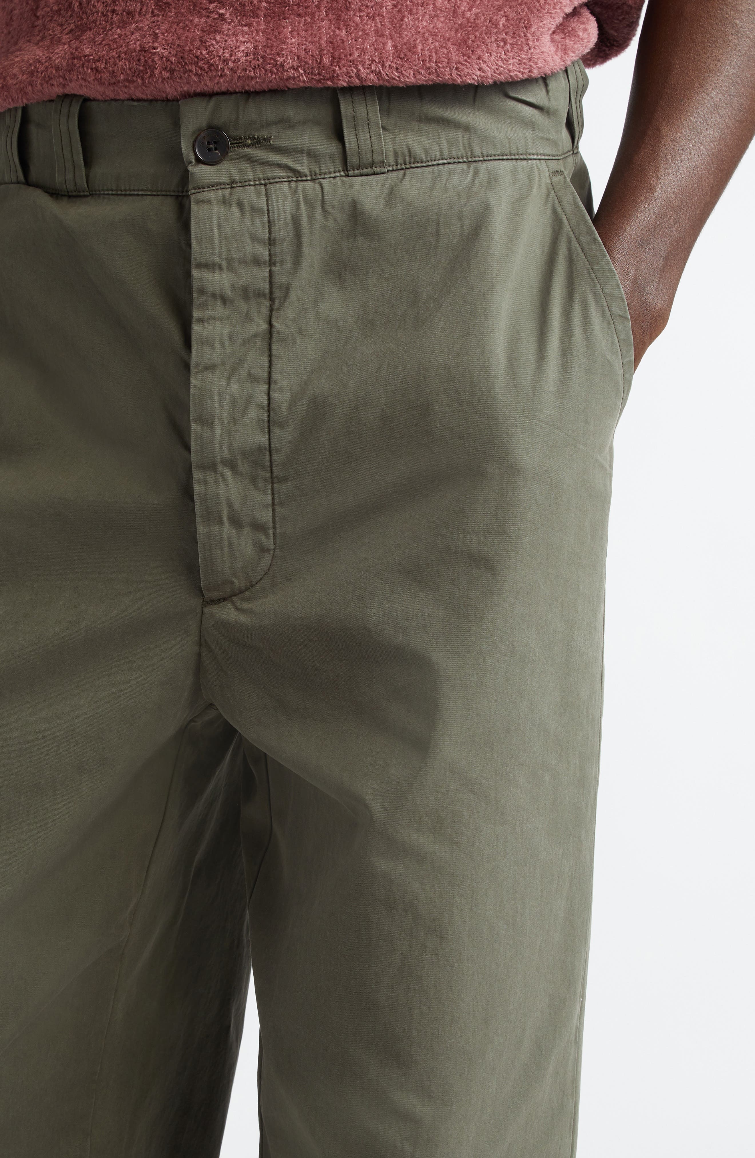 The Elder Statesman Norm Workwear Wide Leg Pants in New Olive at Nordstrom - 4
