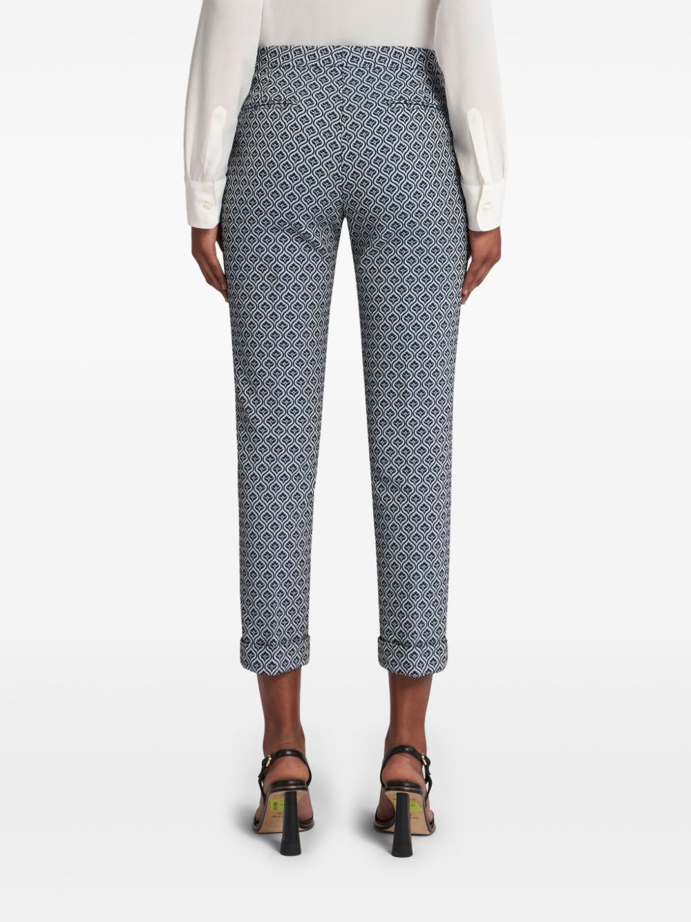floral-jacquard trousers - 4
