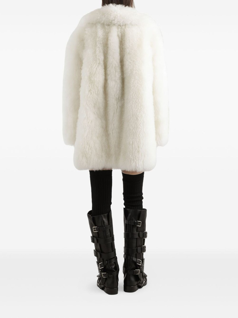 buckle-detail shearling coat 3