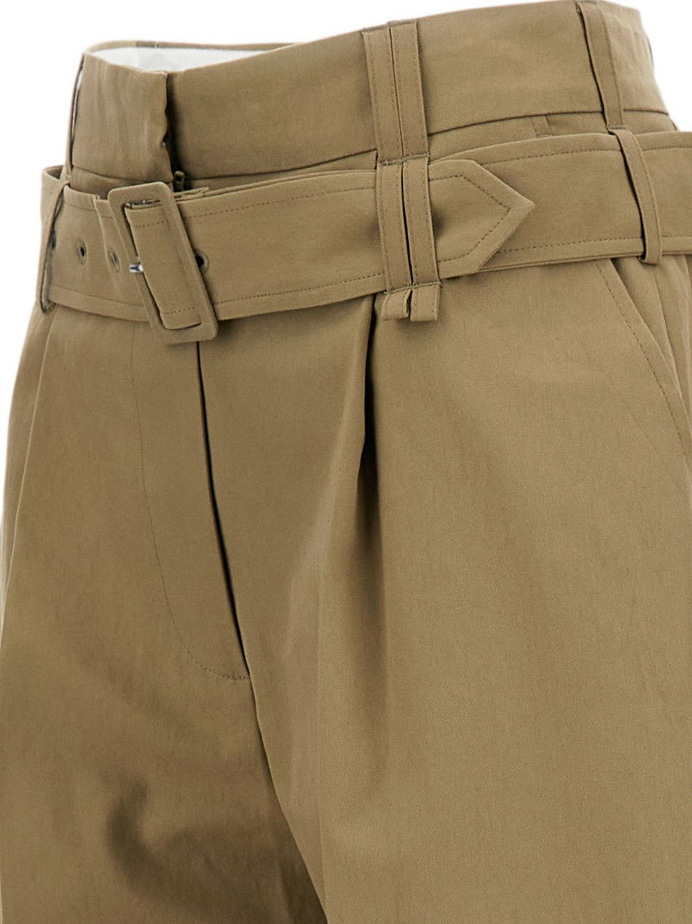 pleated-front belted trousers - 3
