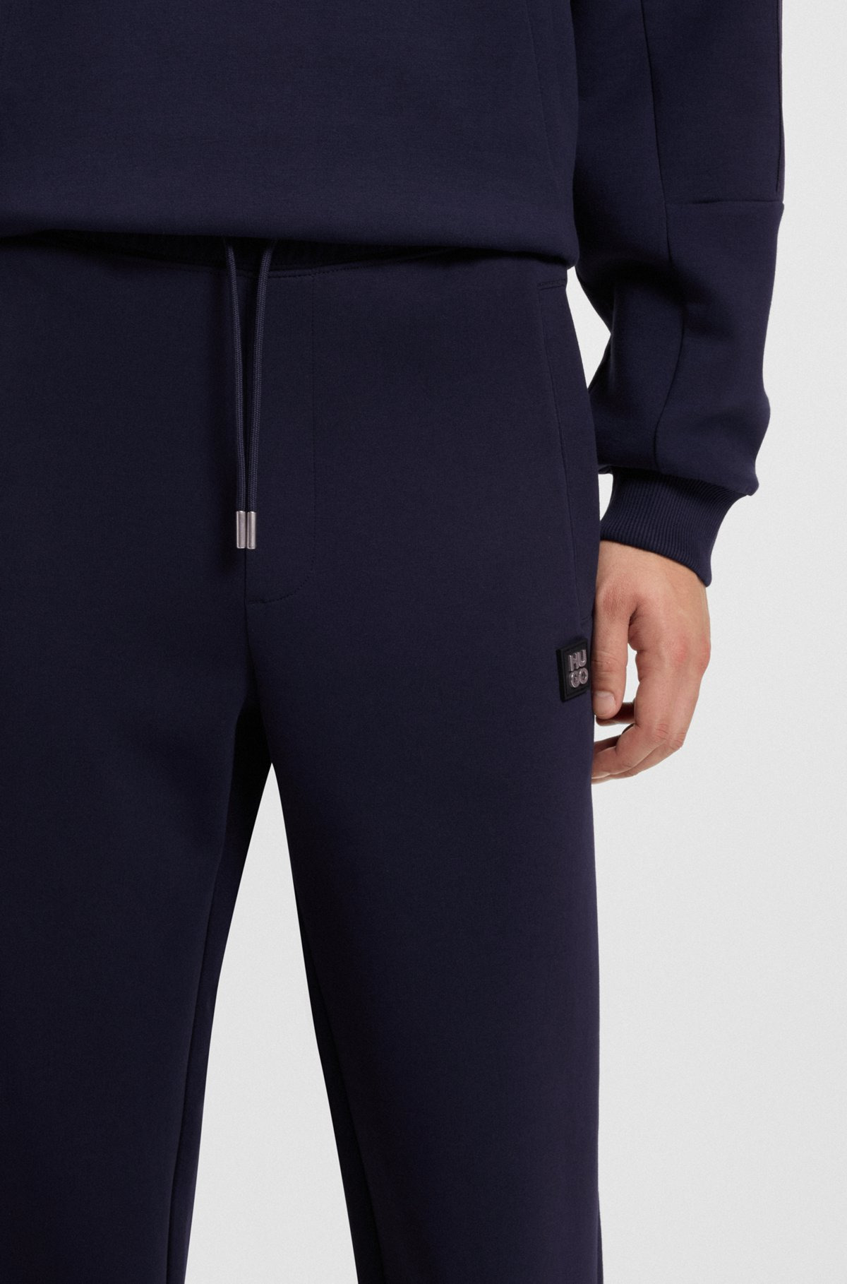 COTTON TRACKSUIT BOTTOMS WITH STACKED LOGO - 3