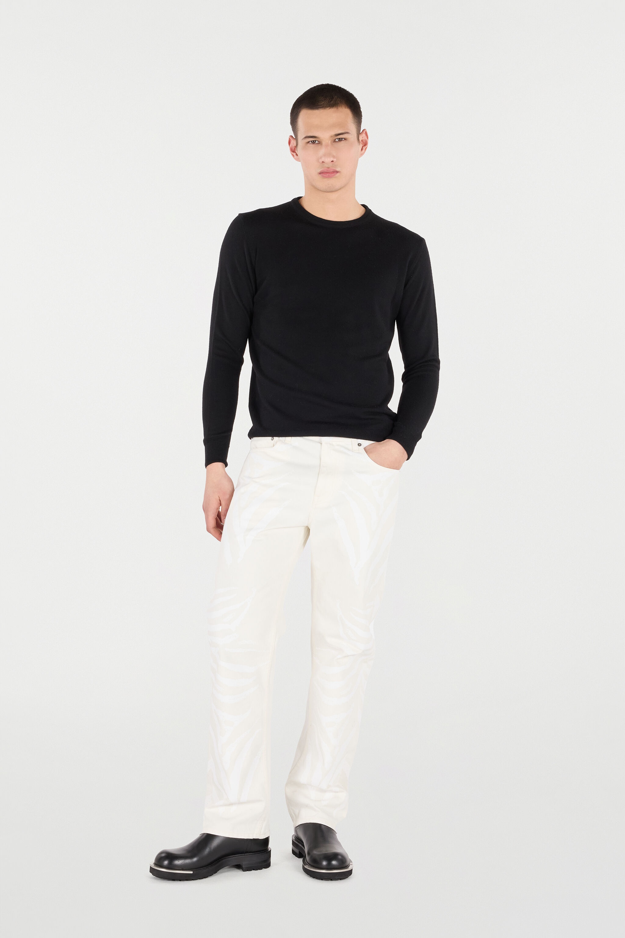 Zebra-Print Five-Pocket Pants - 2