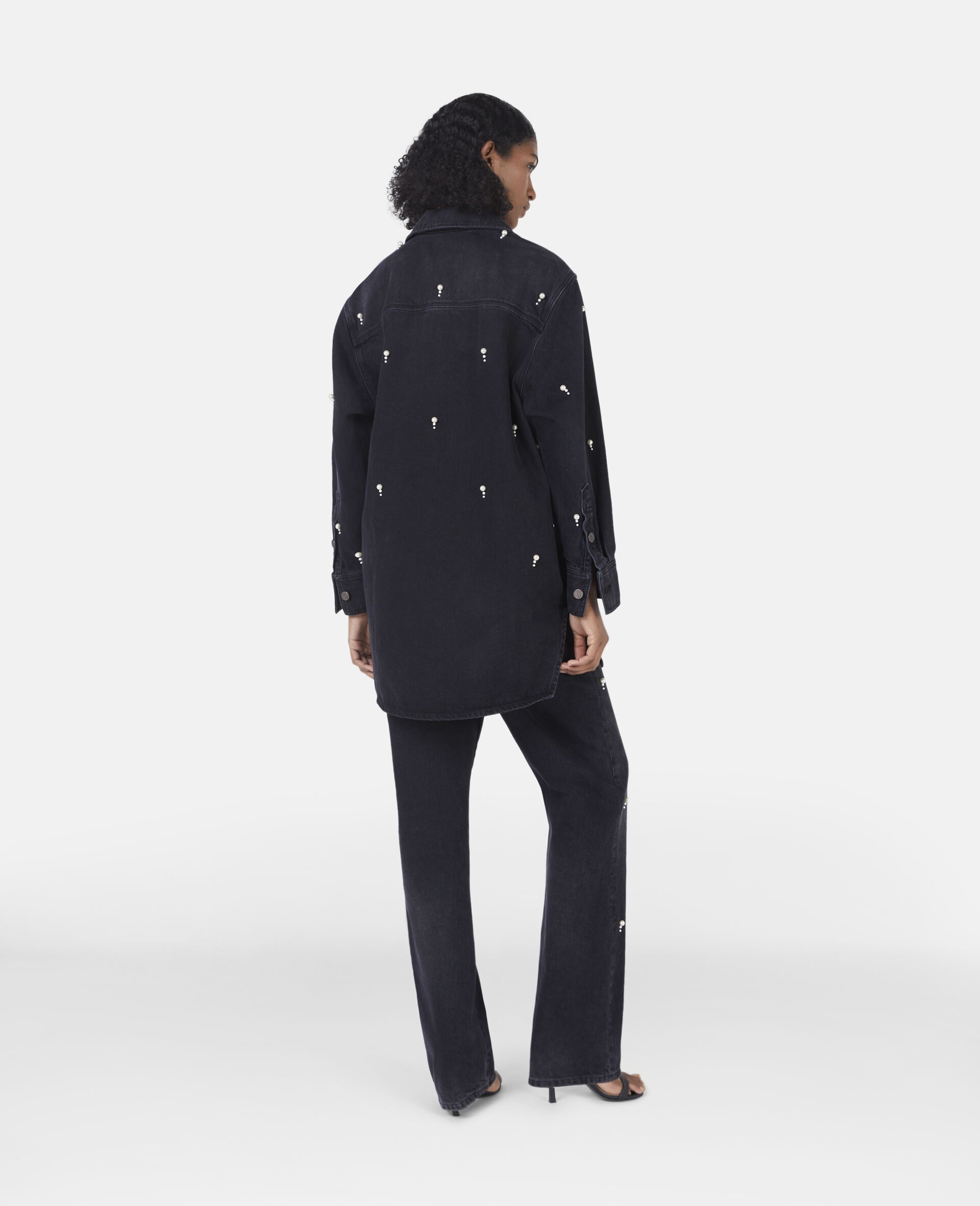 Pearl Embroidery Straight Leg Jeans - 3