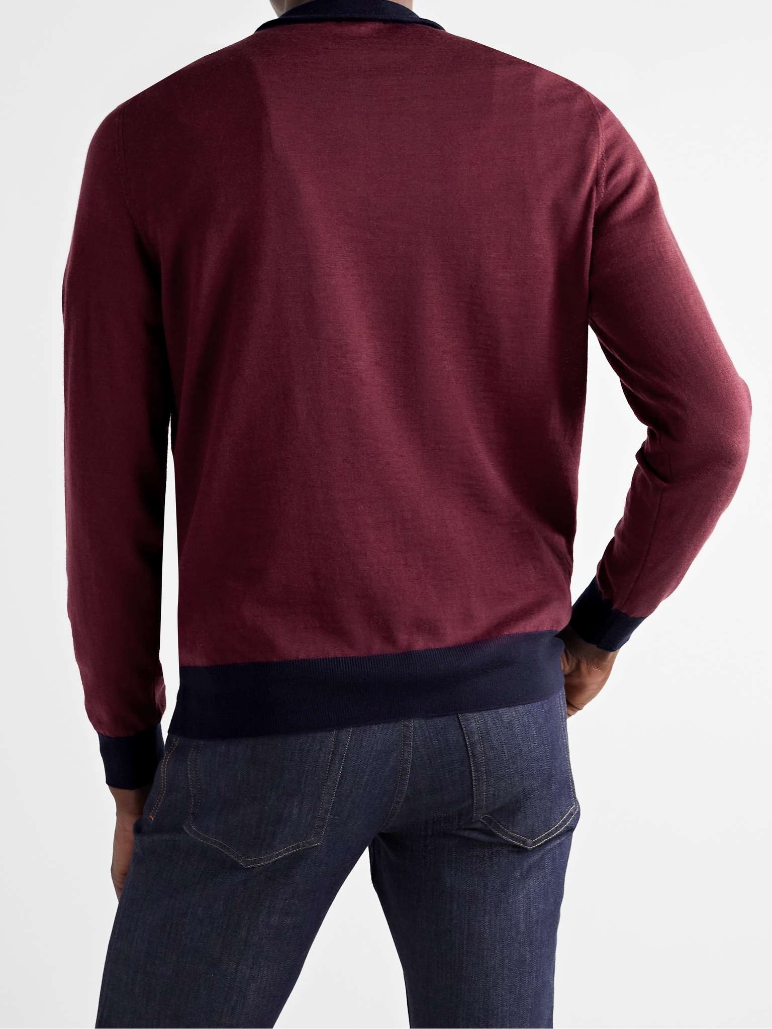 Colour-Block Wool Half-Zip Sweater - 4