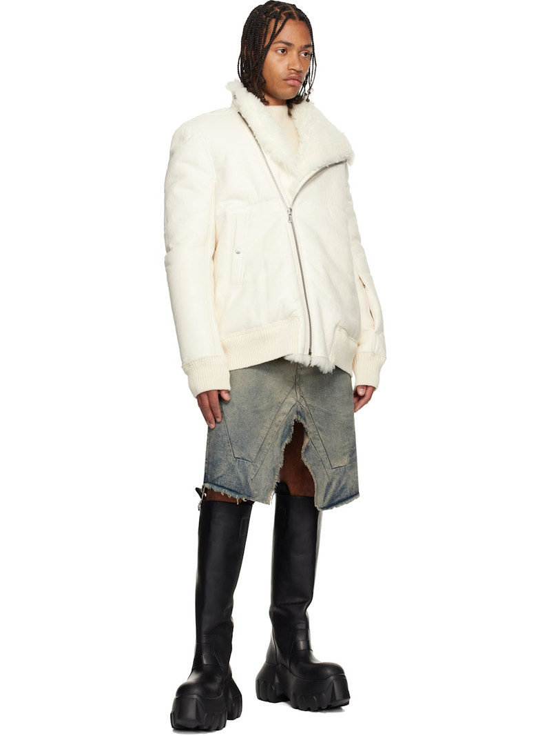 Rick Owens Blue Concordians Slivered Denim Midi Skirt outlook