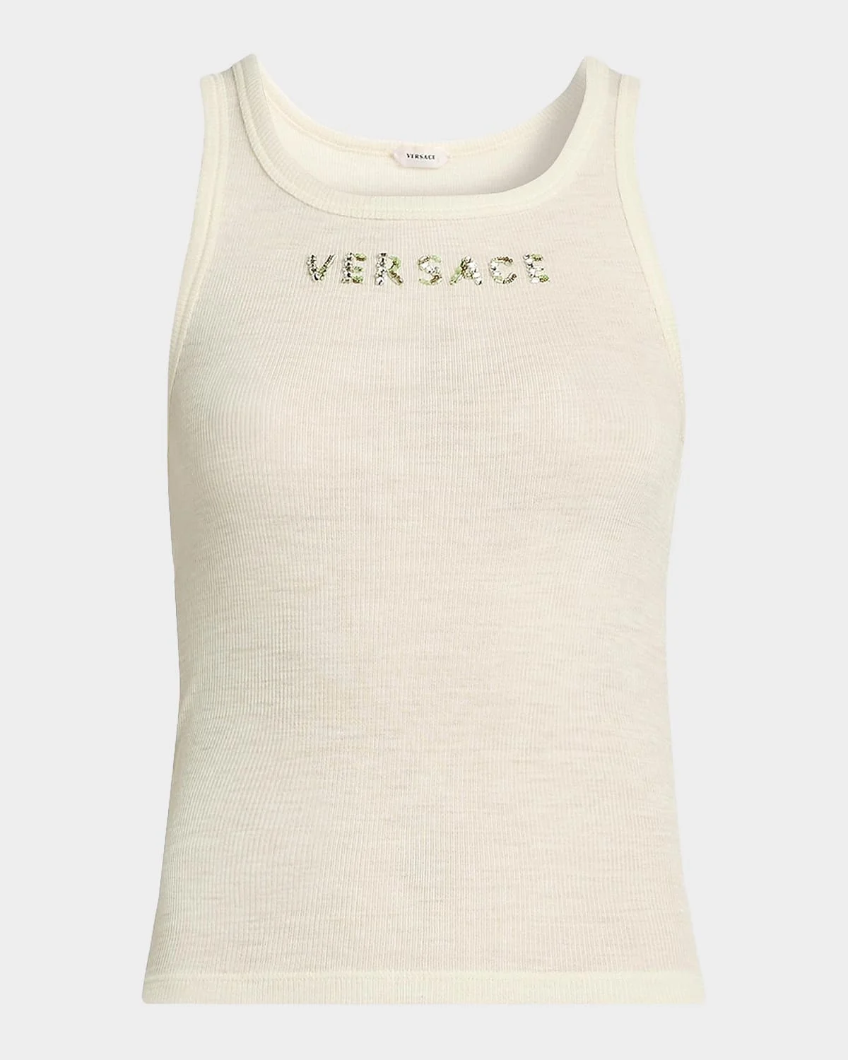 La Vacanza Crystal Logo Rib-Knit Tank - 1