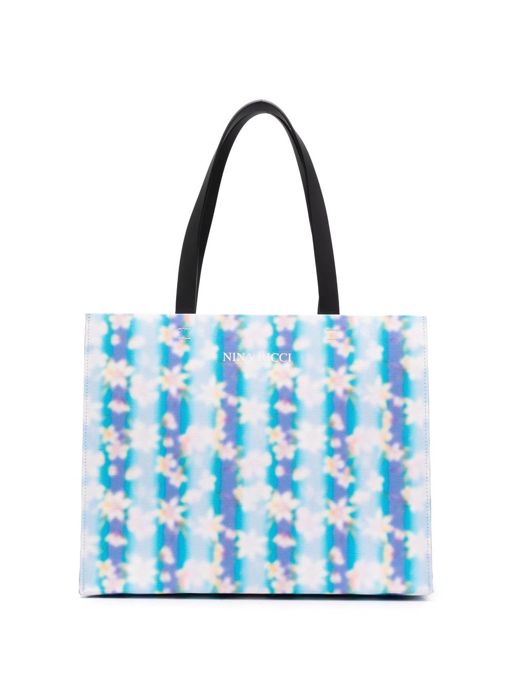 large floral-print logo tote bag - 1