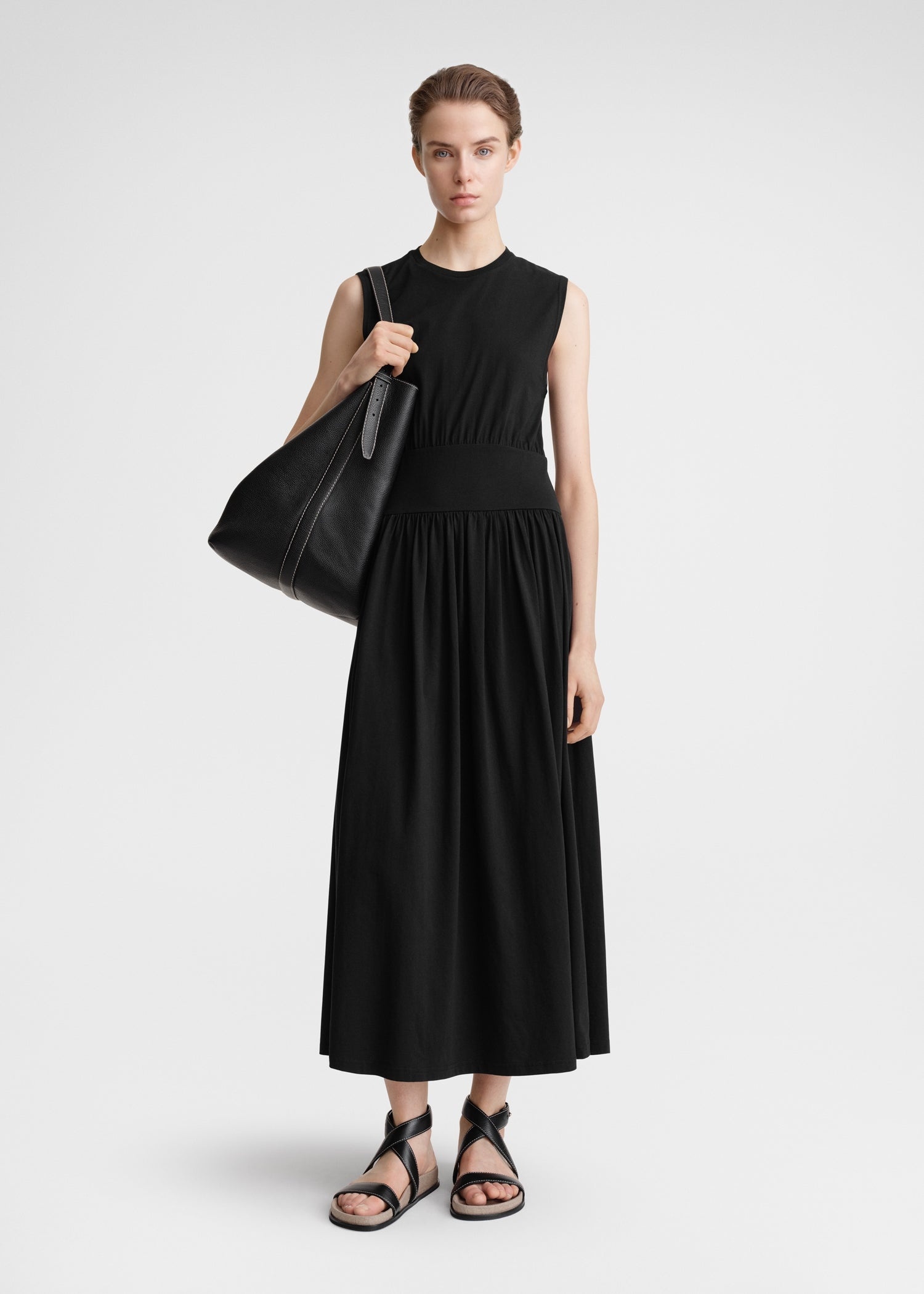 Sleeveless cotton tee dress black - 2