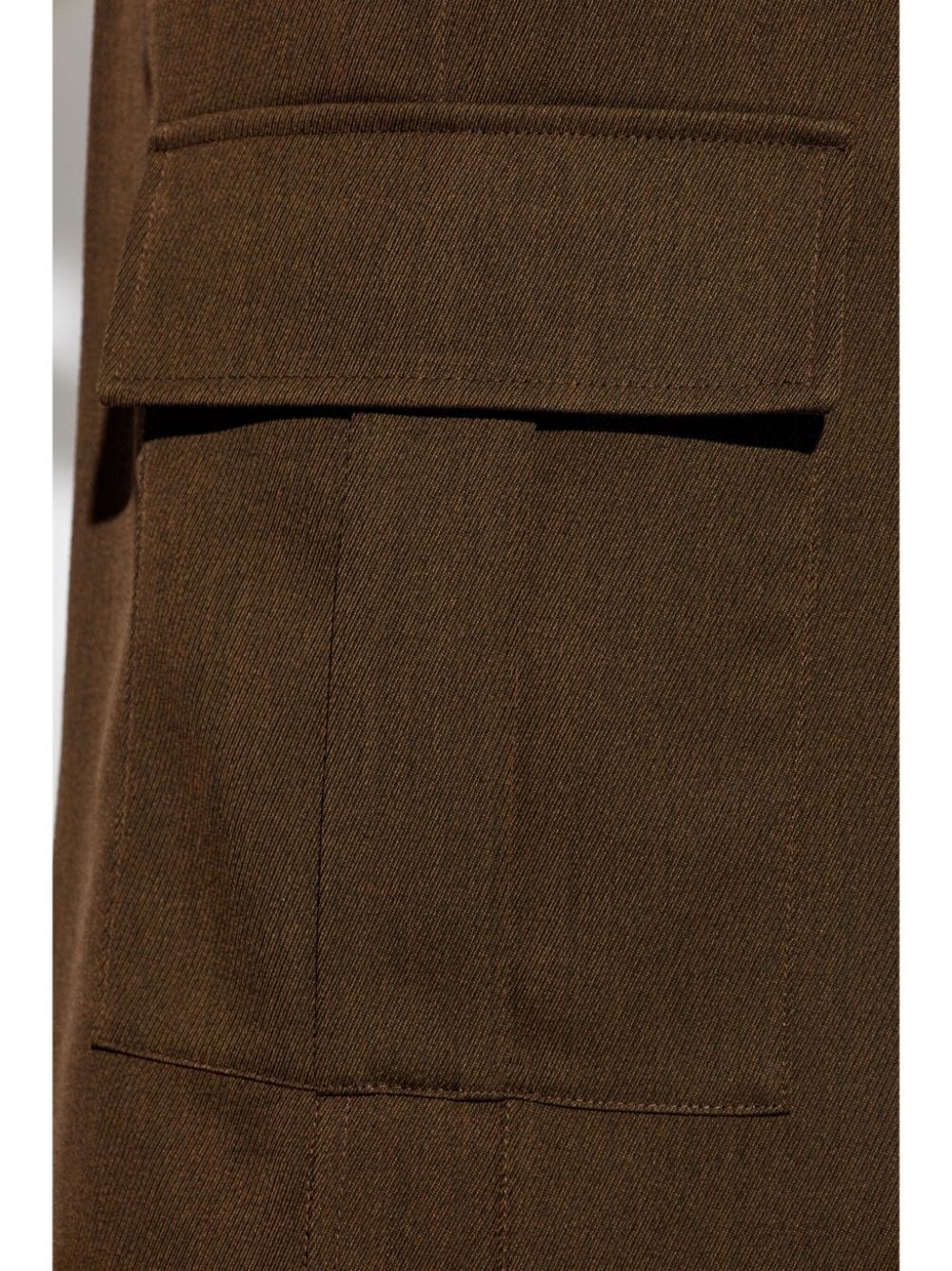 pleat-detail wool cargo trousers - 5