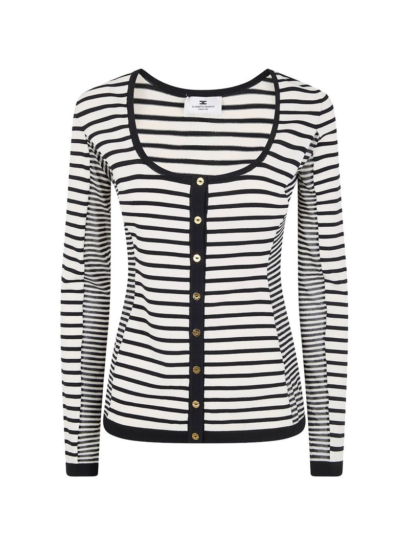 button striped cardigan 1