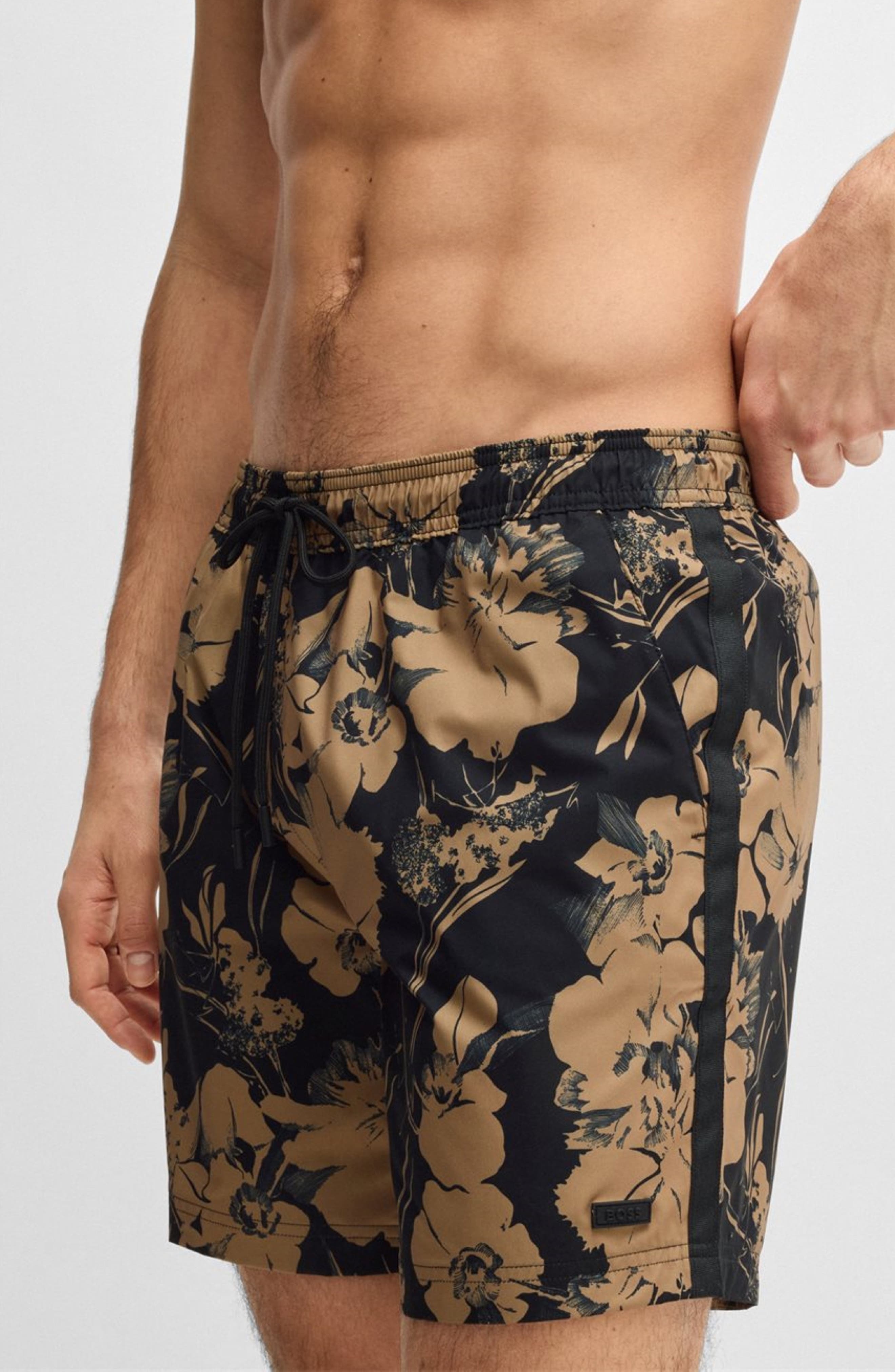 BOSS Alain Swim Trunks in Black at Nordstrom - 3
