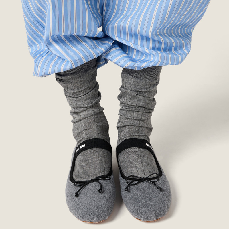 Miu Miu Fleece ballerinas outlook